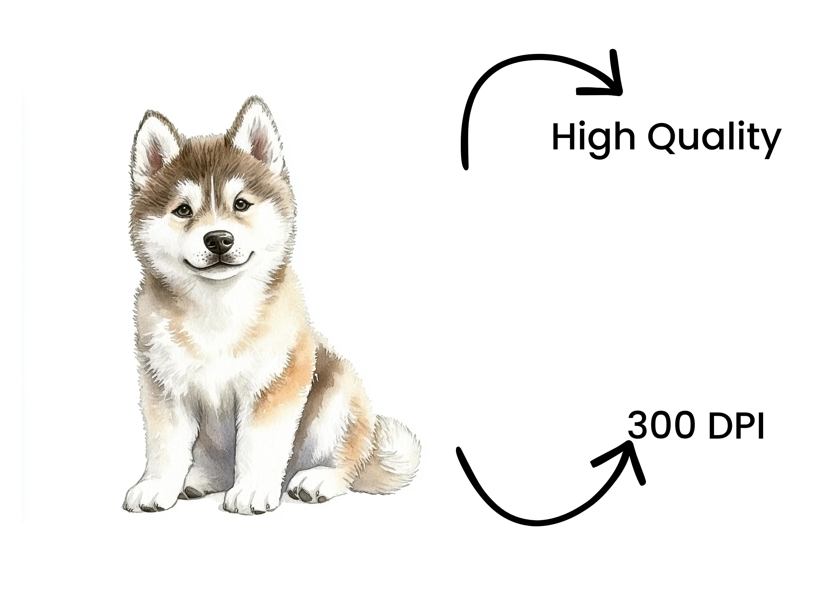 Cute Husky Puppy Clipart Bundle - Image 4
