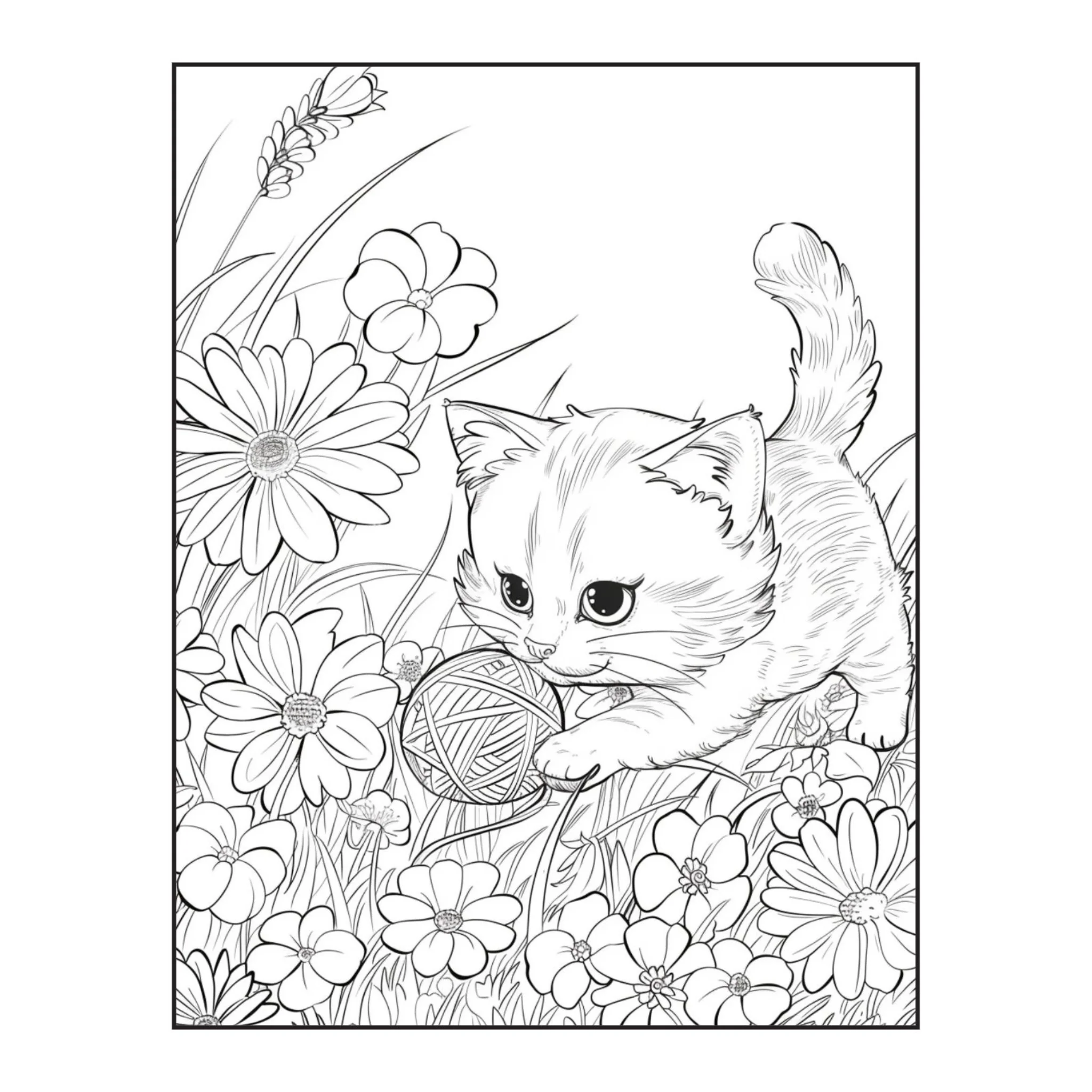 Cute Kawaii Cat Coloring Pages - Image 2
