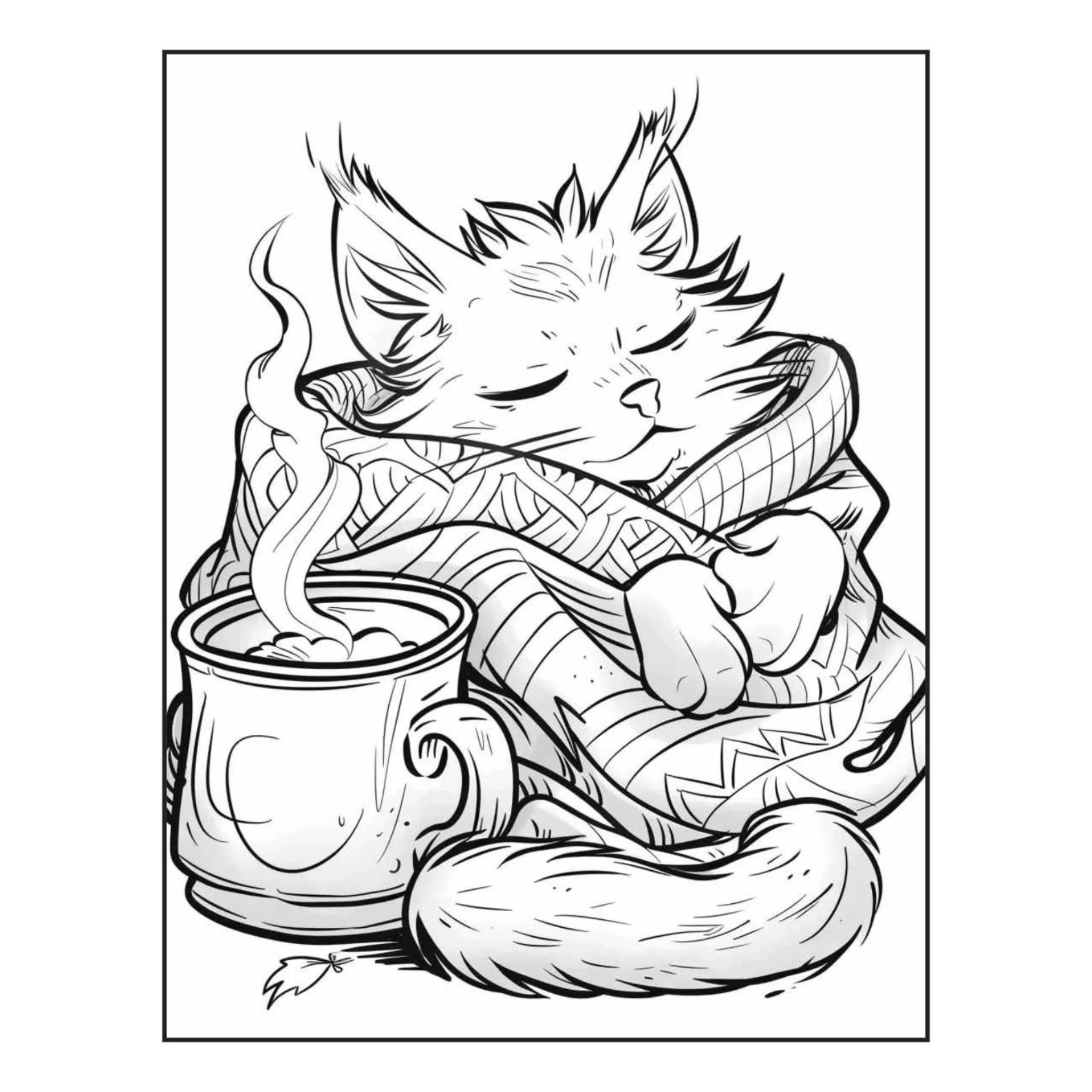 Cute Kawaii Cat Coloring Pages - Image 4