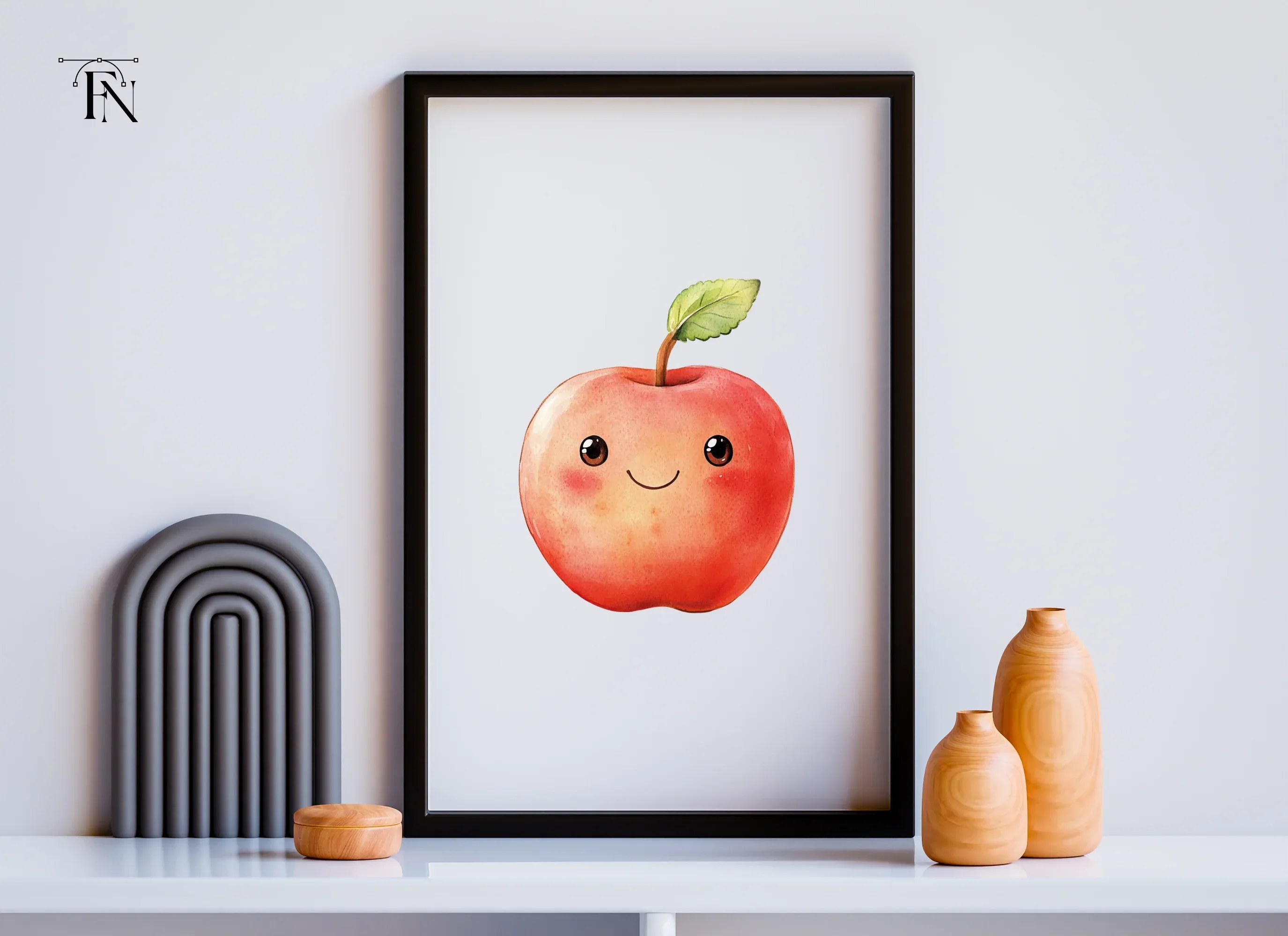 Cute Kawaii Red Apple Clipart Bundle - Image 3