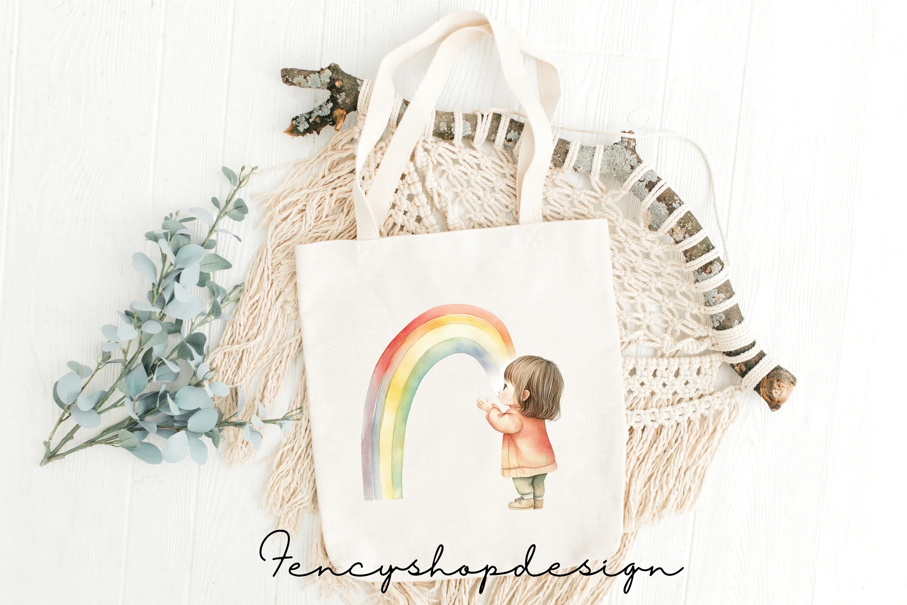 Cute Kids Rainbow Clipart Bundle - Image 8