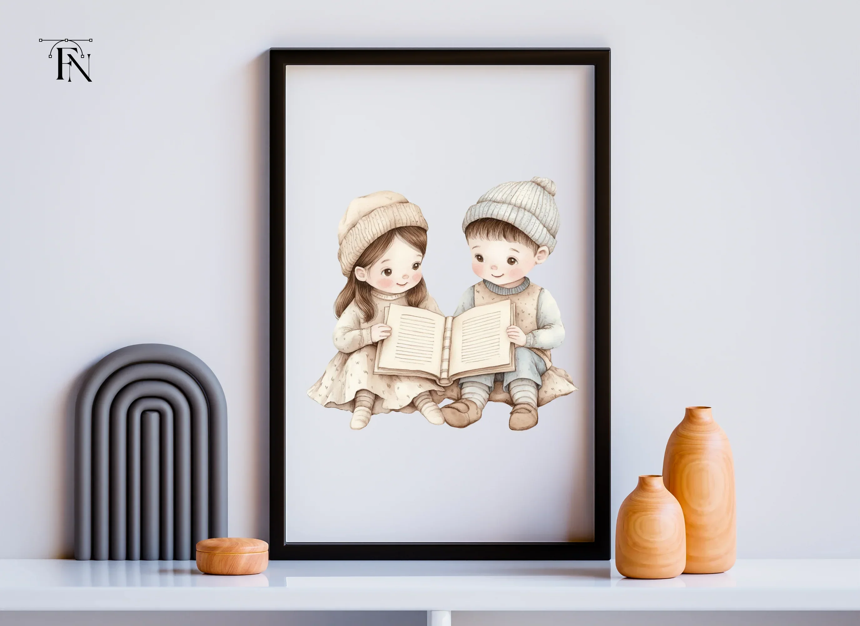 Cute Kids Reading Books Clipart Bundle - Image 3