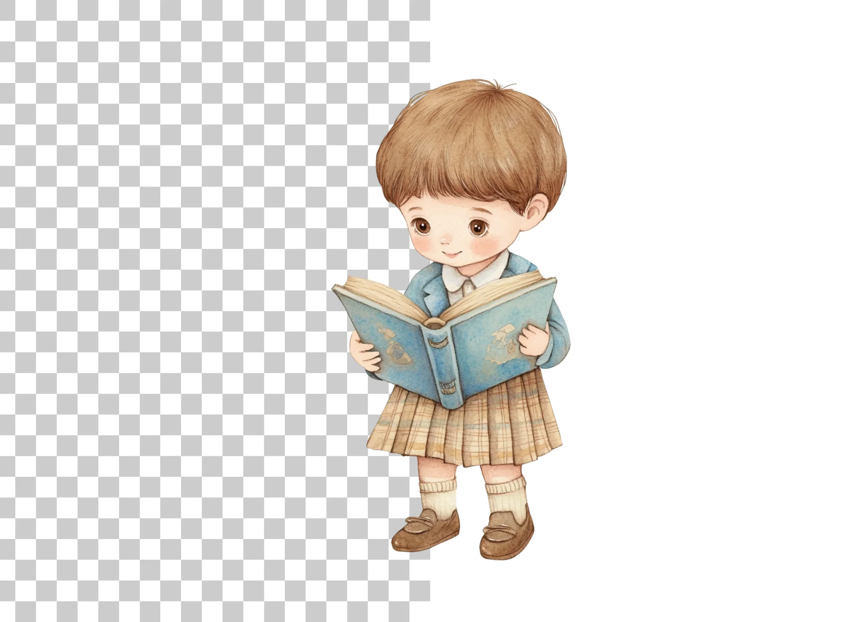 Cute Kids Reading Books Clipart Bundle - Image 2