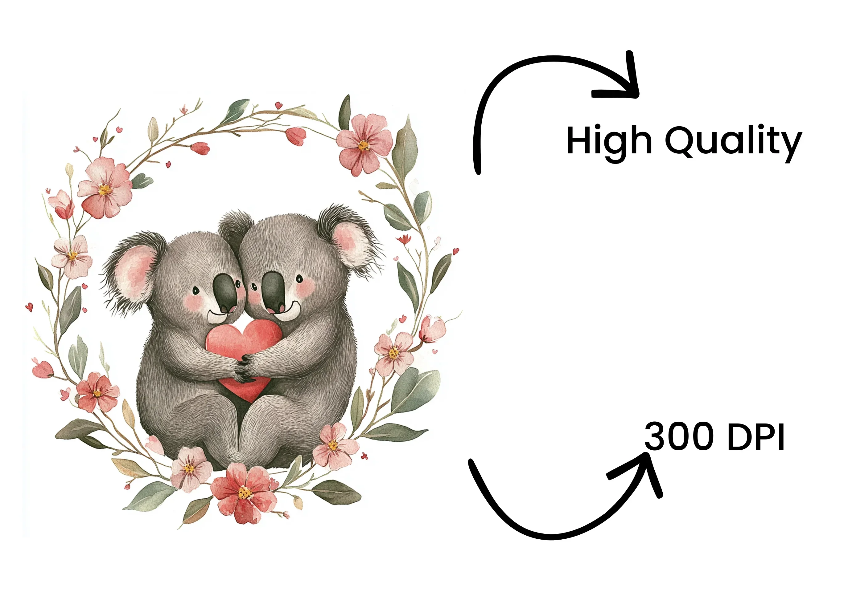 Cute Koala Couple Clipart Bundle - Image 4