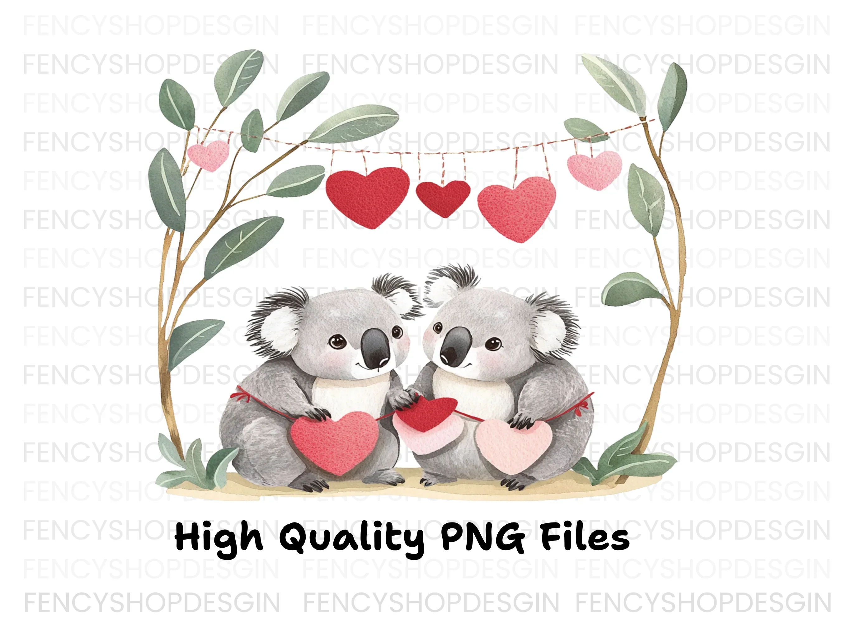 Cute Koala Valentine Day Clipart Bundle - Image 2
