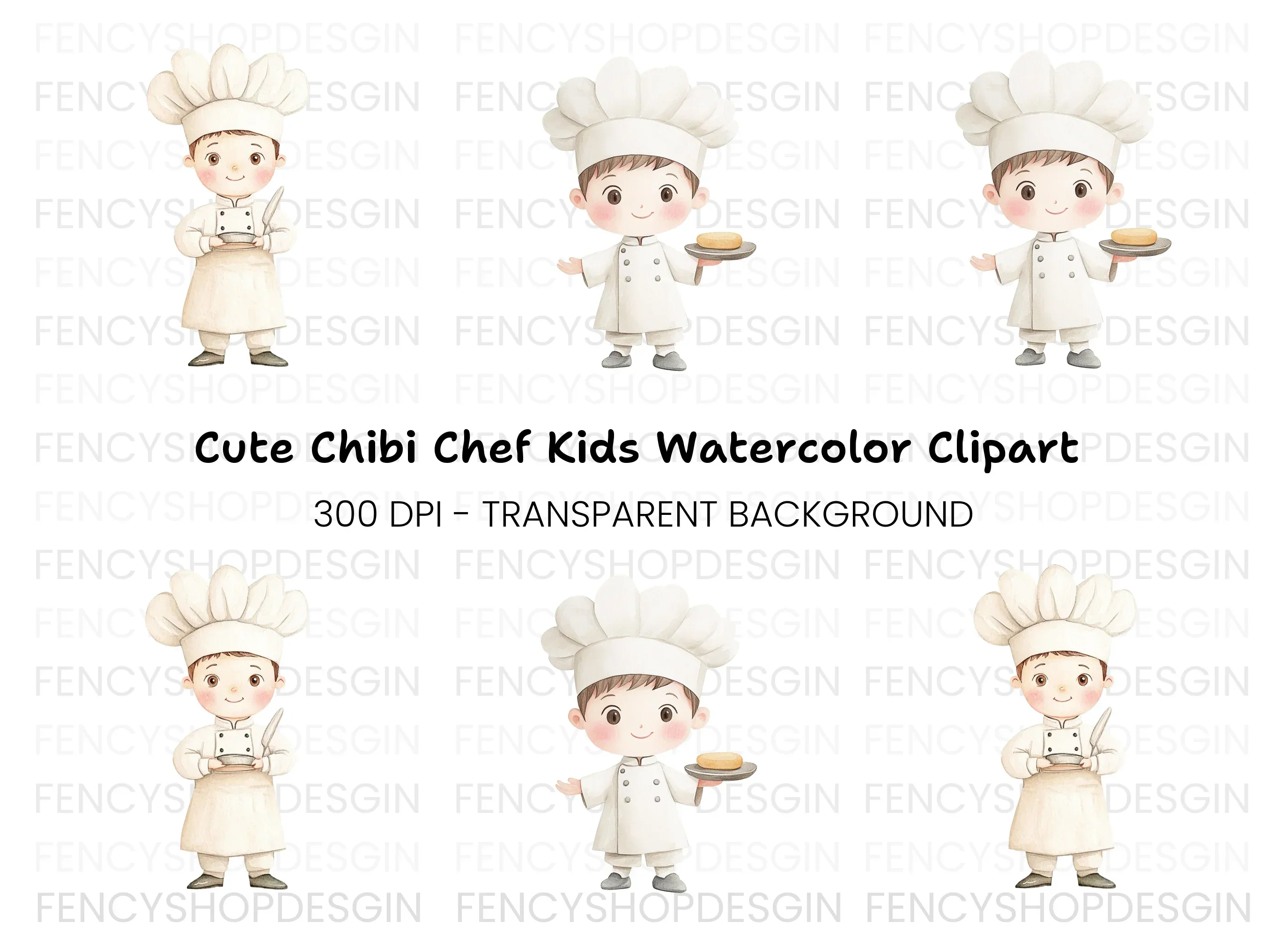 Cute Little Chef Clipart Bundle