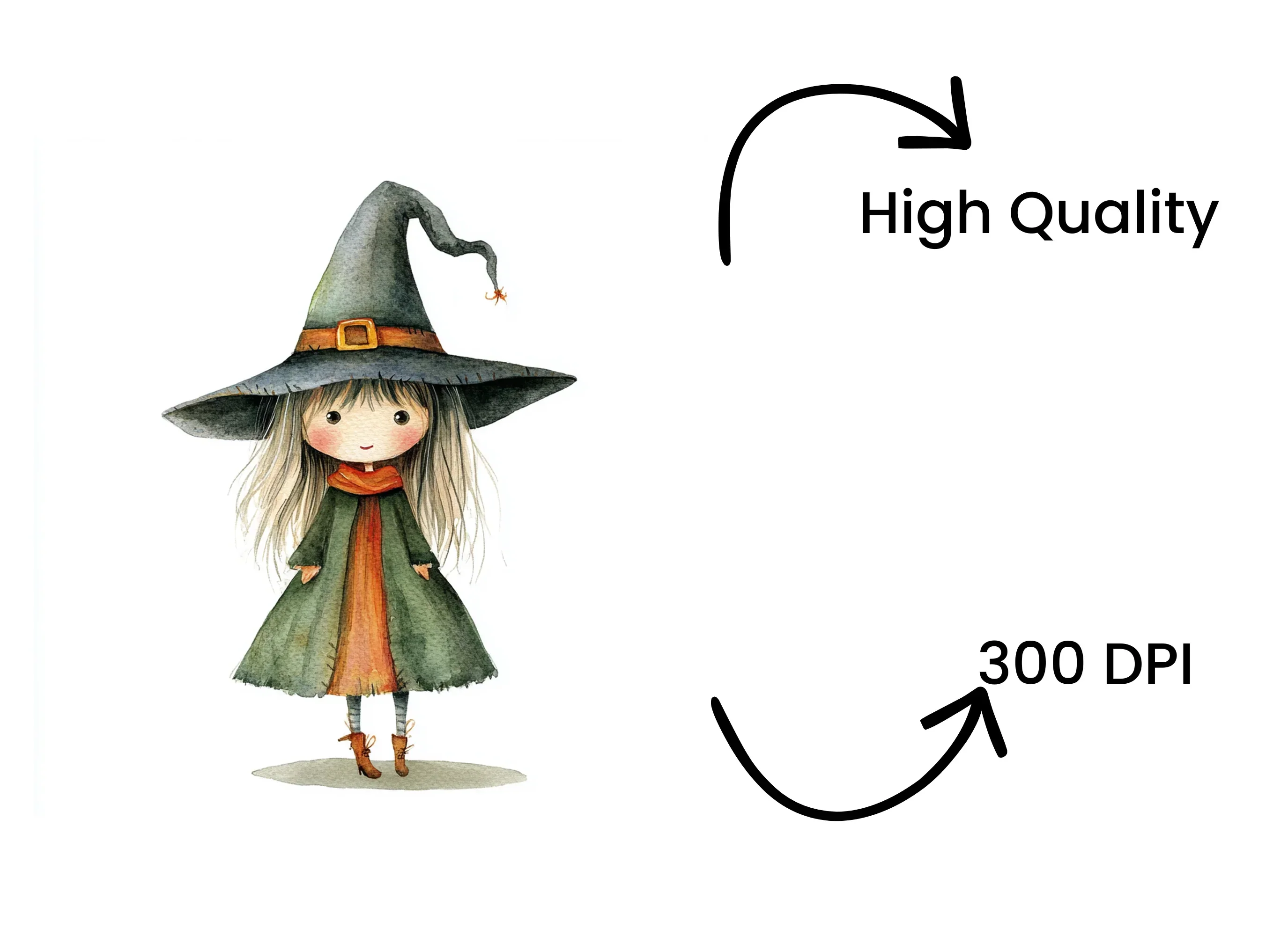 Cute Little Witch Clipart Bundle - Image 4