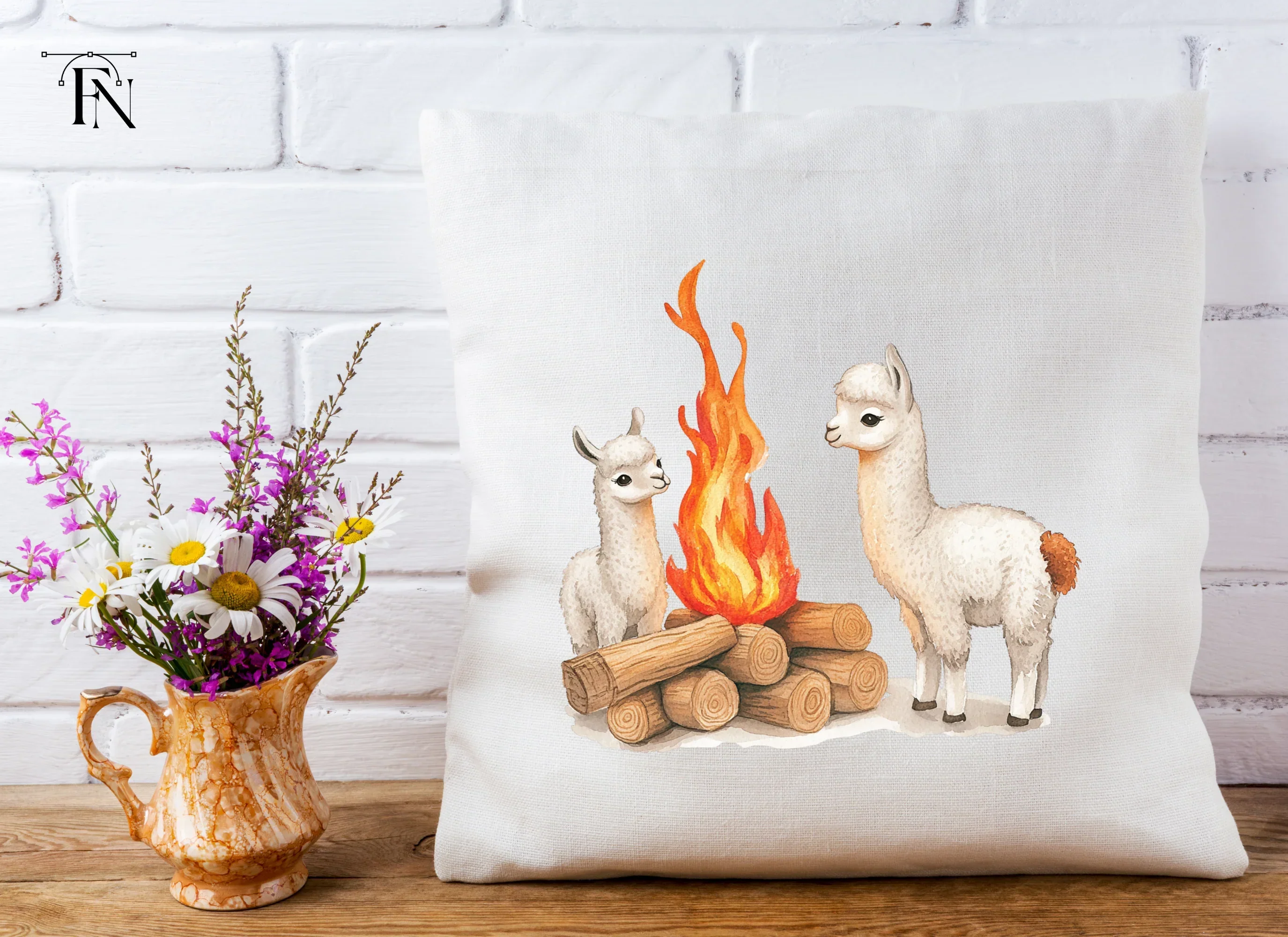 Cute Llama Campfire Clipart Bundle - Image 5