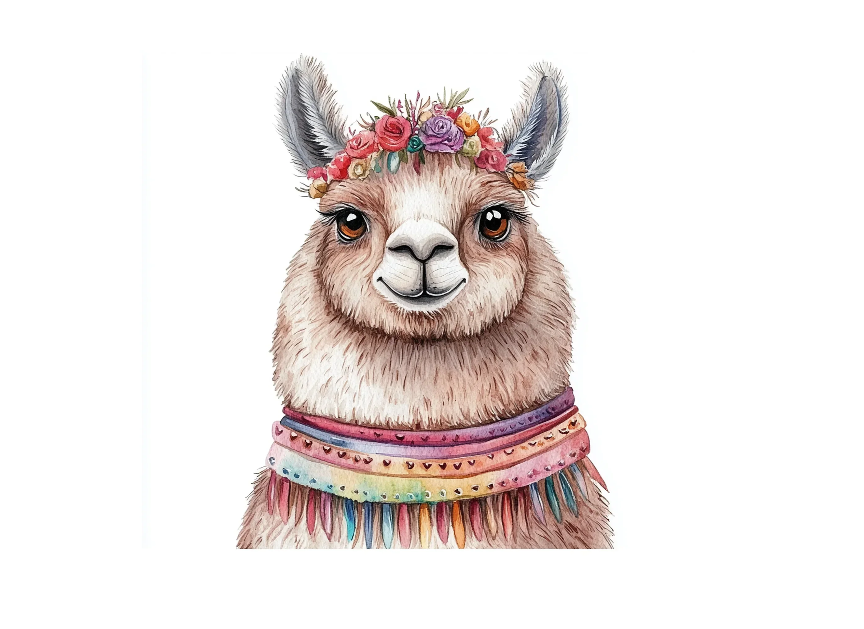Cute Llama Flower Crowns Clipart Bundle - Image 3