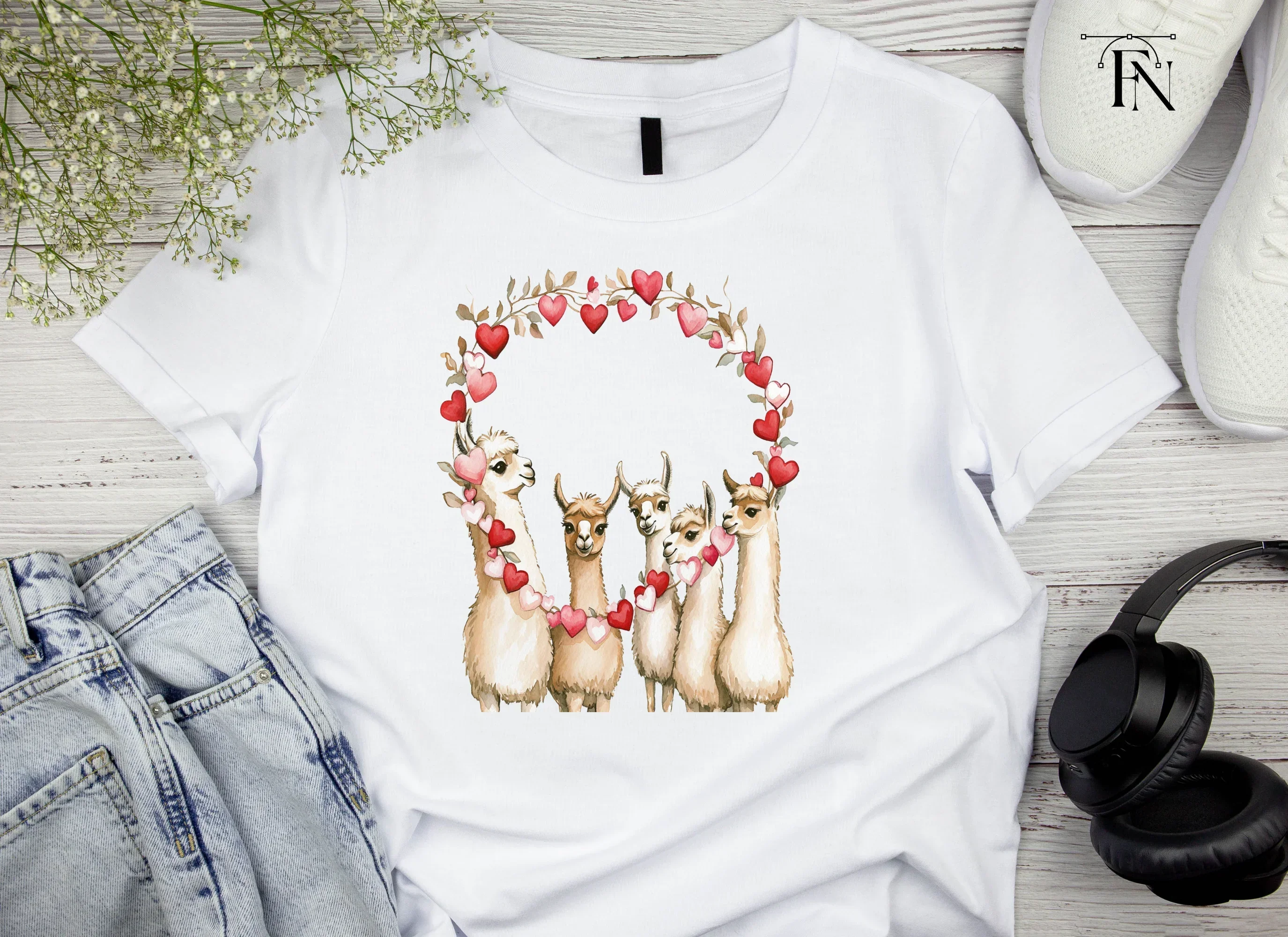 Cute Llama Valentine Day Clipart Bundle - Image 4