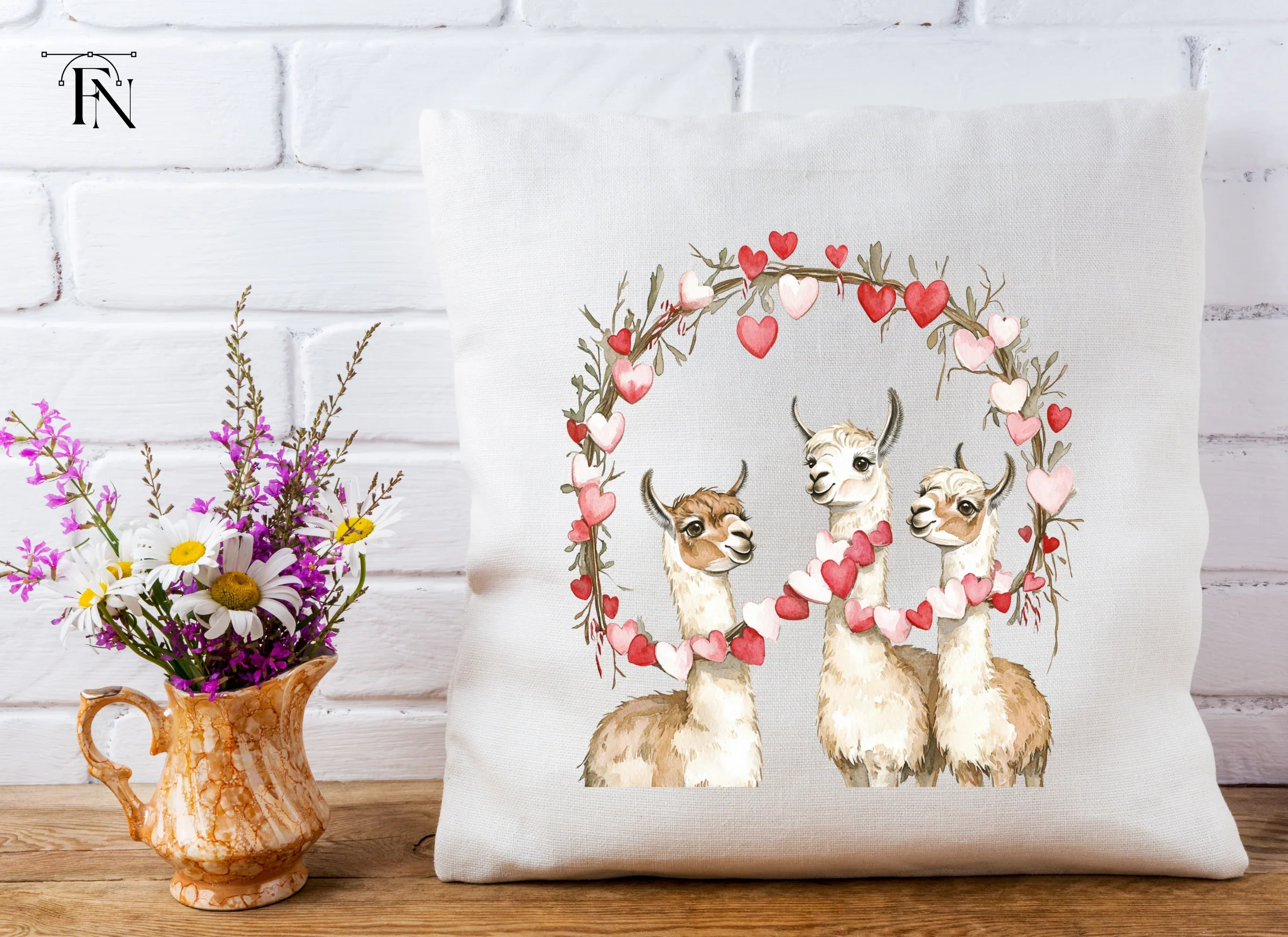 Cute Llama Valentine Day Clipart Bundle - Image 5