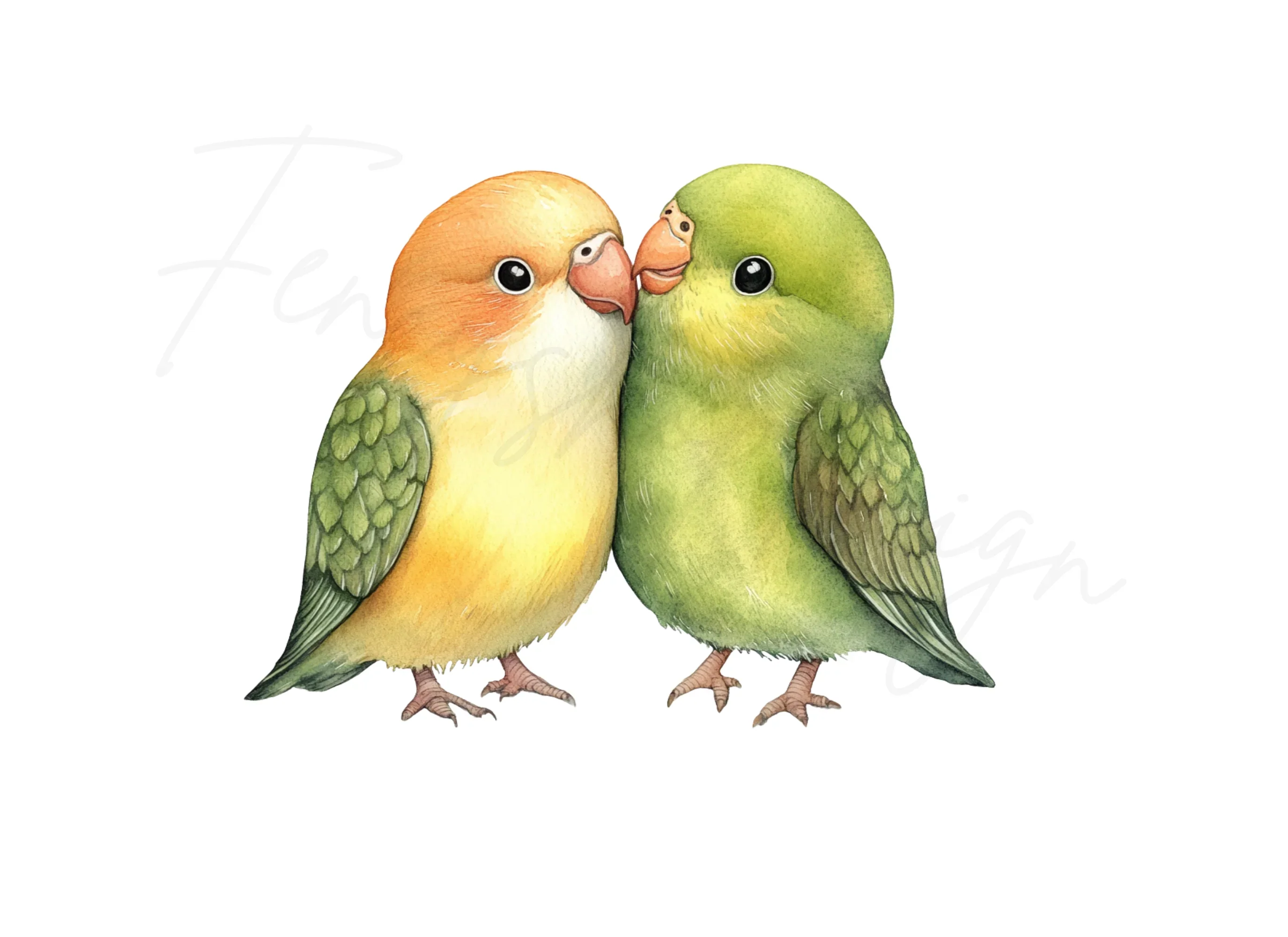 Cute Love Birds Clipart Bundle - Image 2