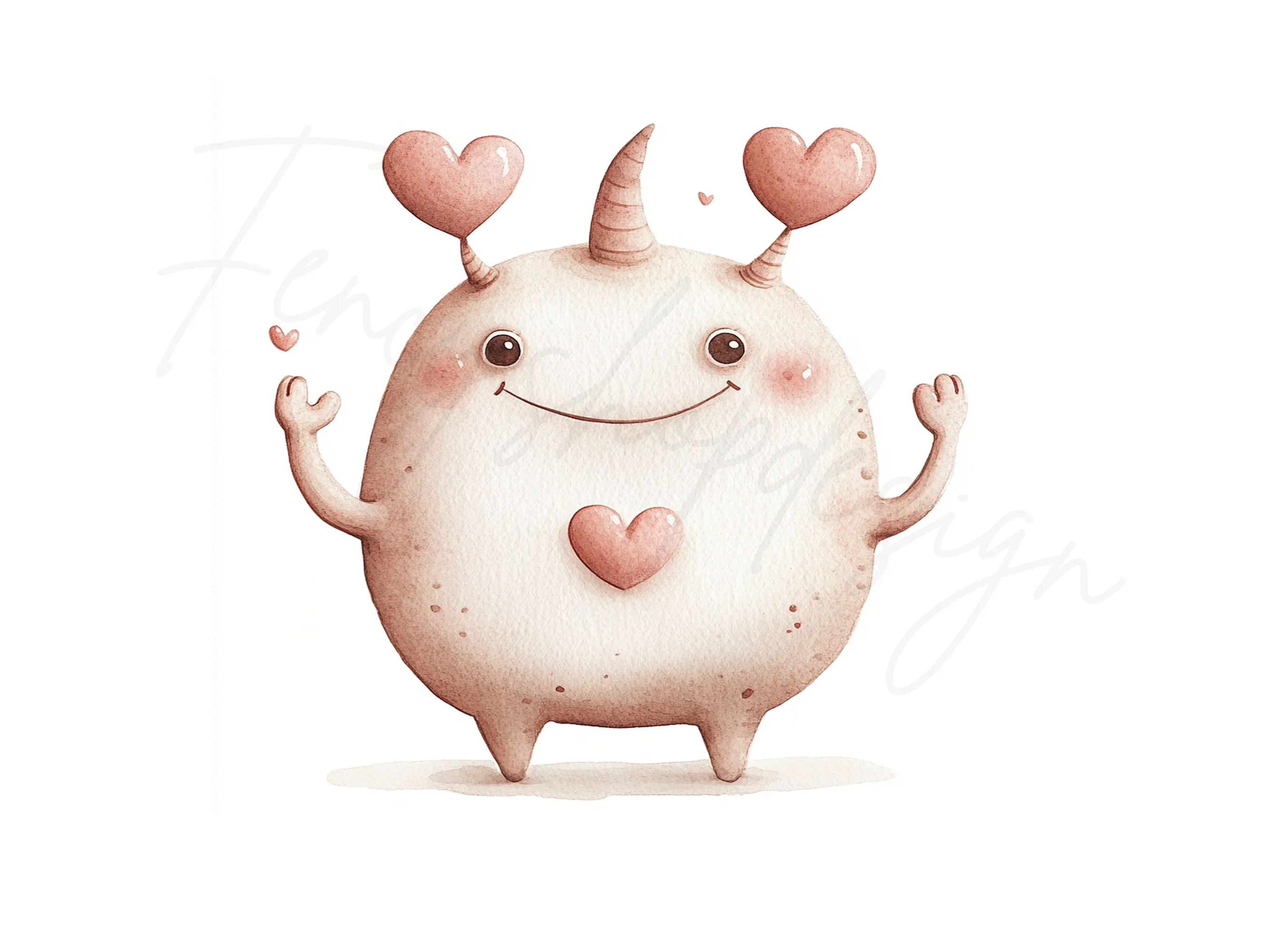 Cute Love Monster Clipart Bundle - Image 3