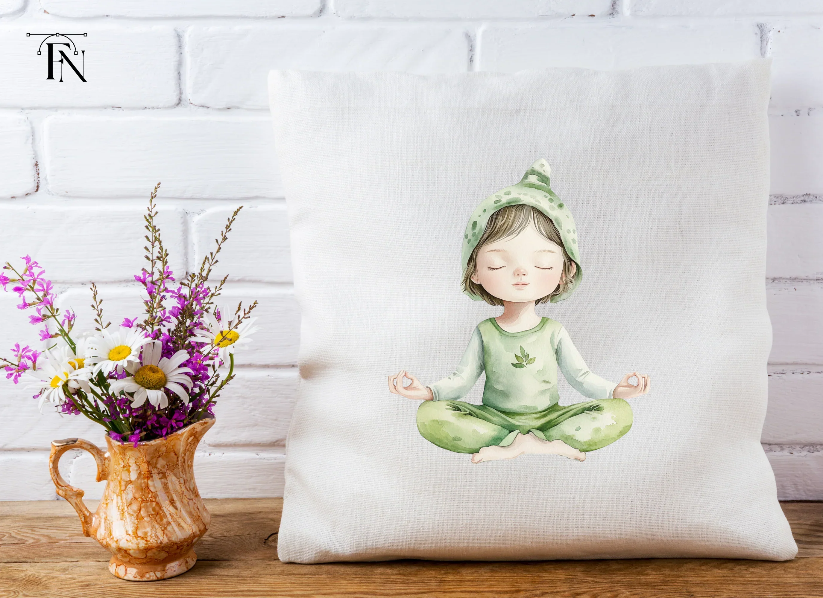 Cute Meditating Child Clipart Bundle - Image 5