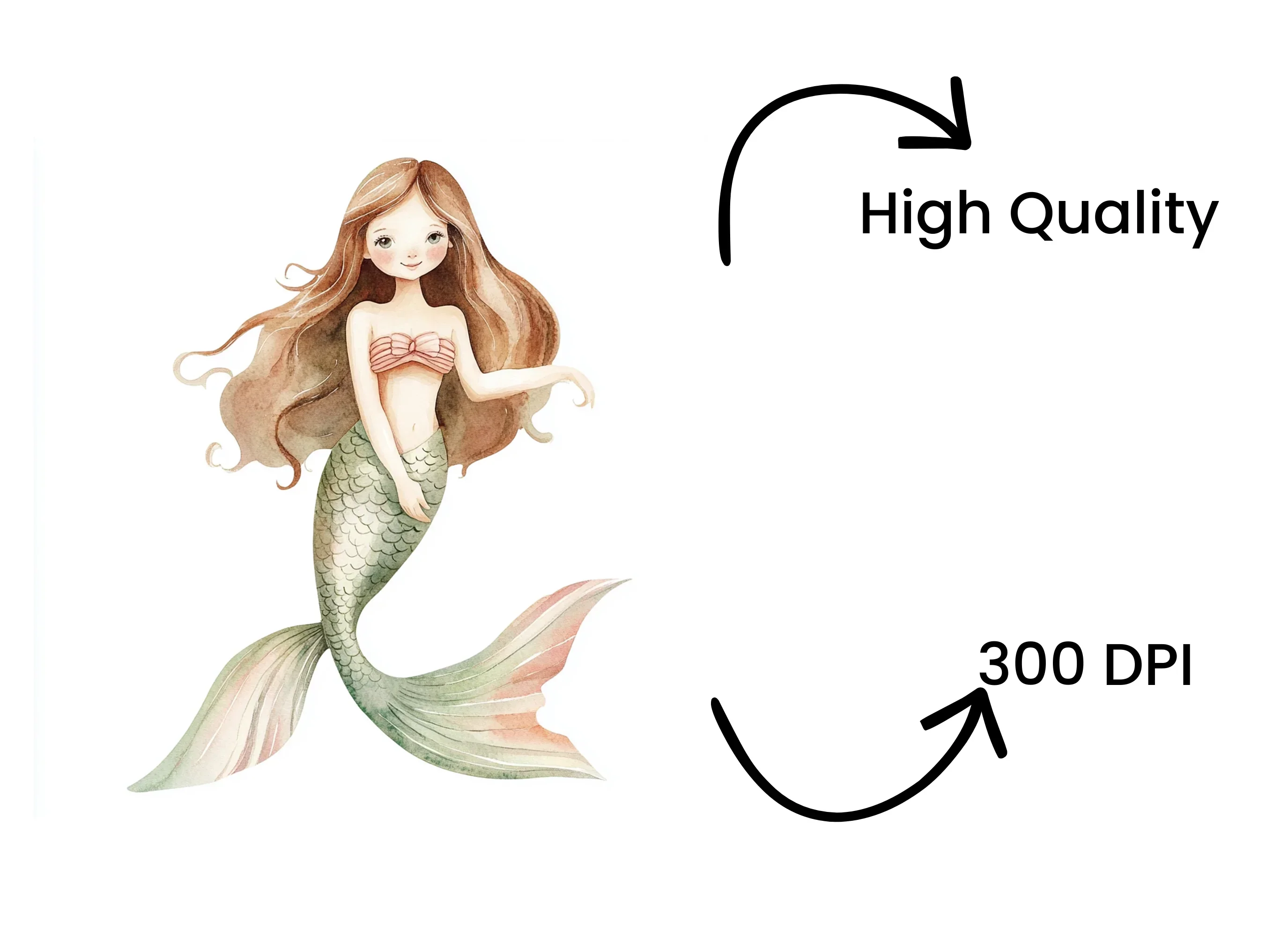 Cute Mermaid Clipart Bundle - Image 4