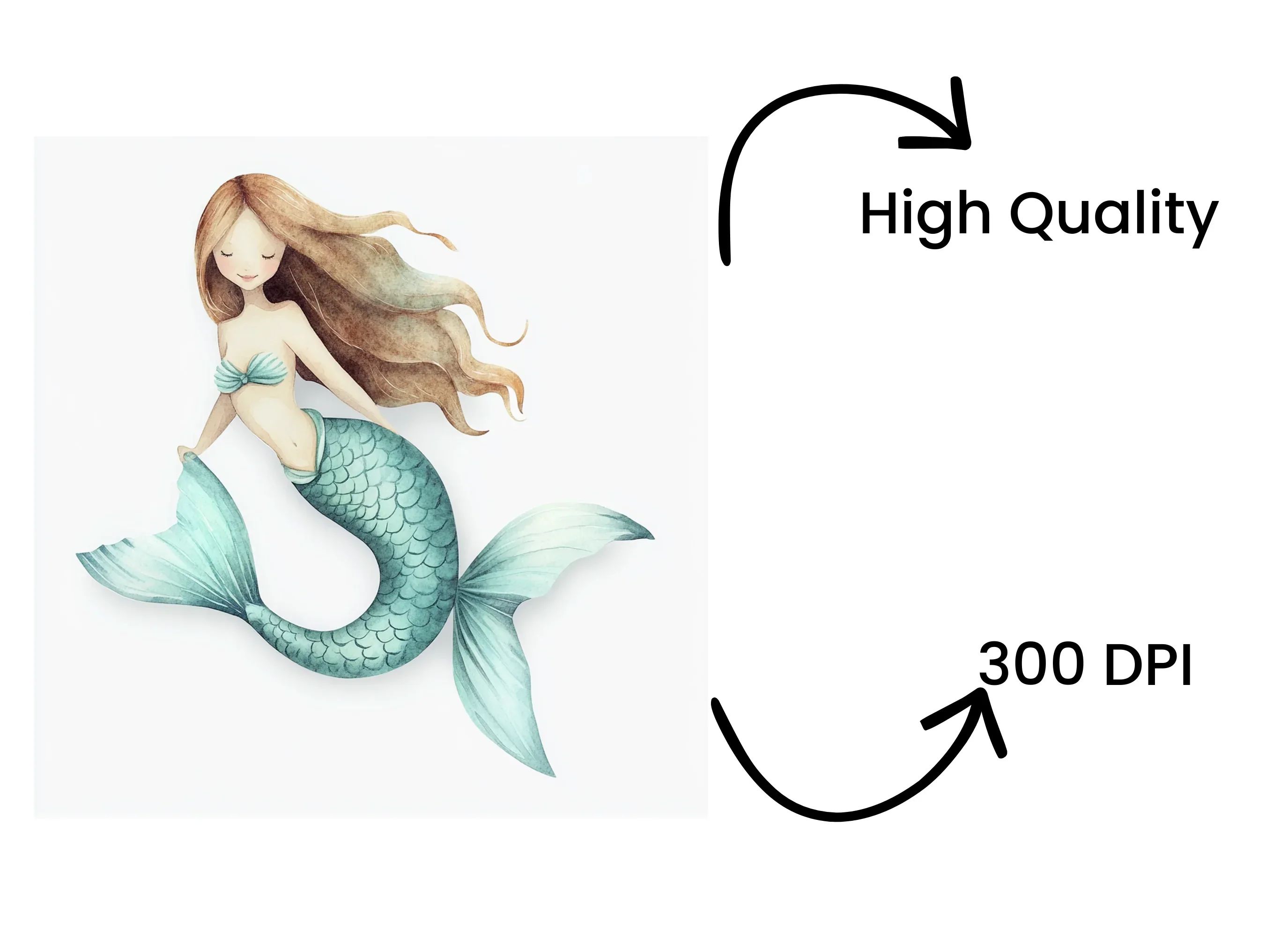 Cute Mermaid Clipart Bundle - Image 4