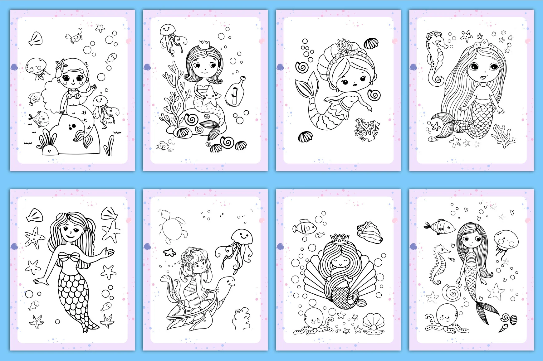 Cute Mermaid Coloring Book - Image 3