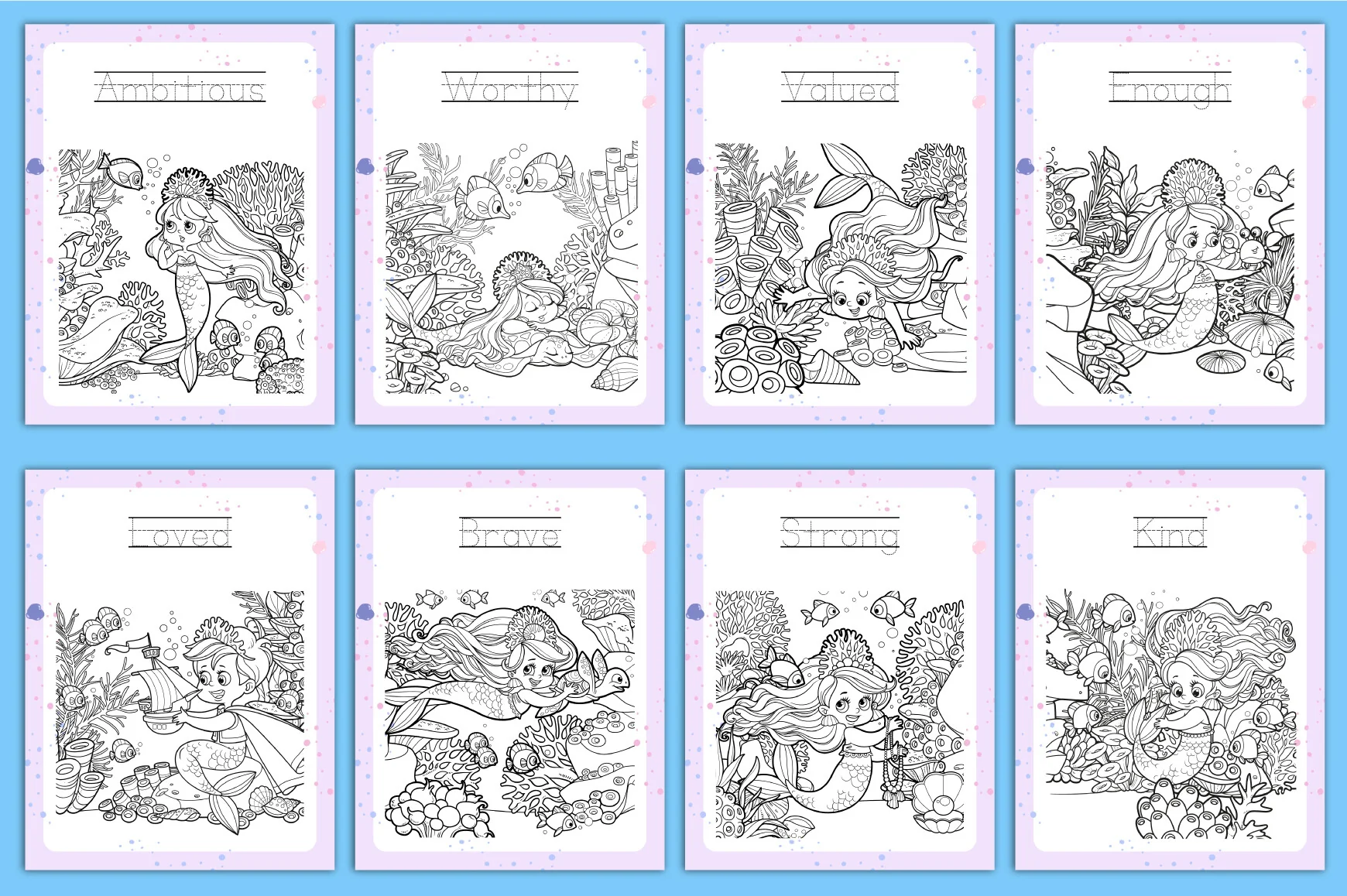 Cute Mermaid Coloring Book - Image 4