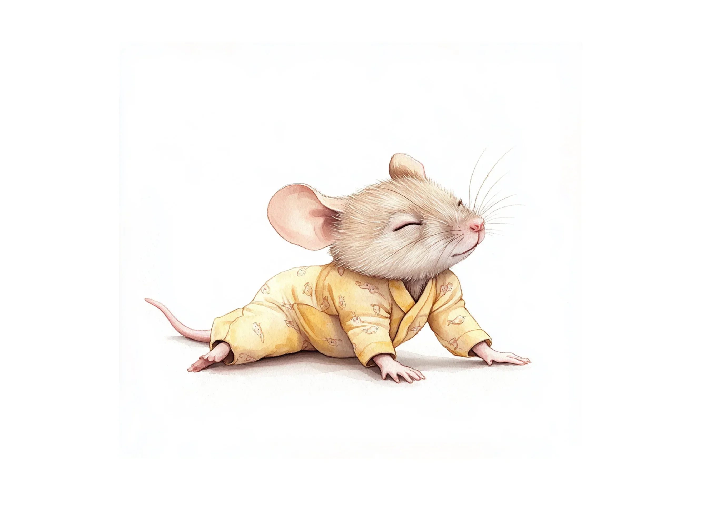 Cute Mice in Yellow Pajamas Clipart Bundle - Image 3