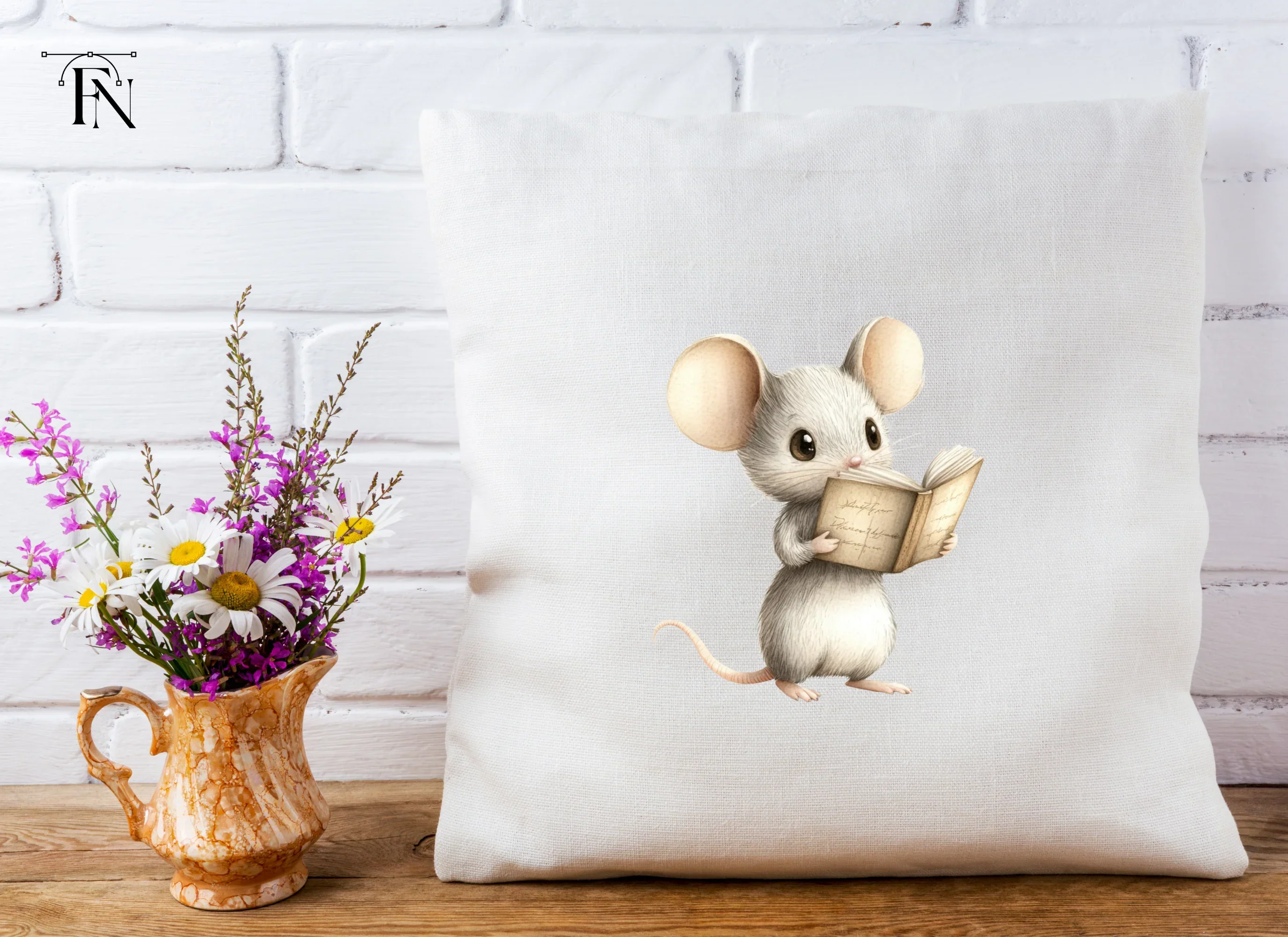 Cute Mice Reading Books Clipart Bundle - Image 5