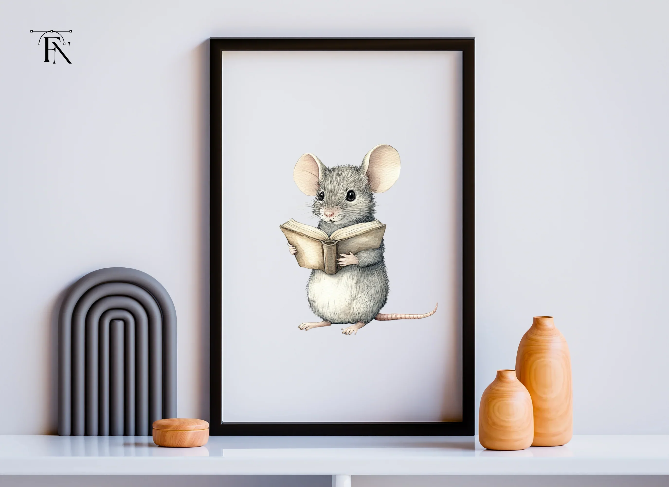 Cute Mice Reading Books Clipart Bundle - Image 6