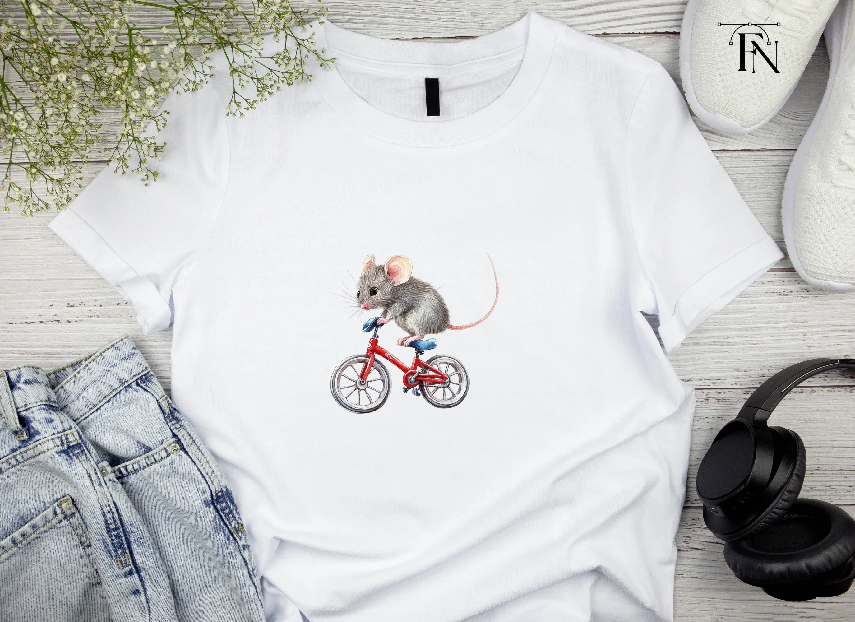 Cute Mice Riding Bikes Clipart Bundle - Image 3