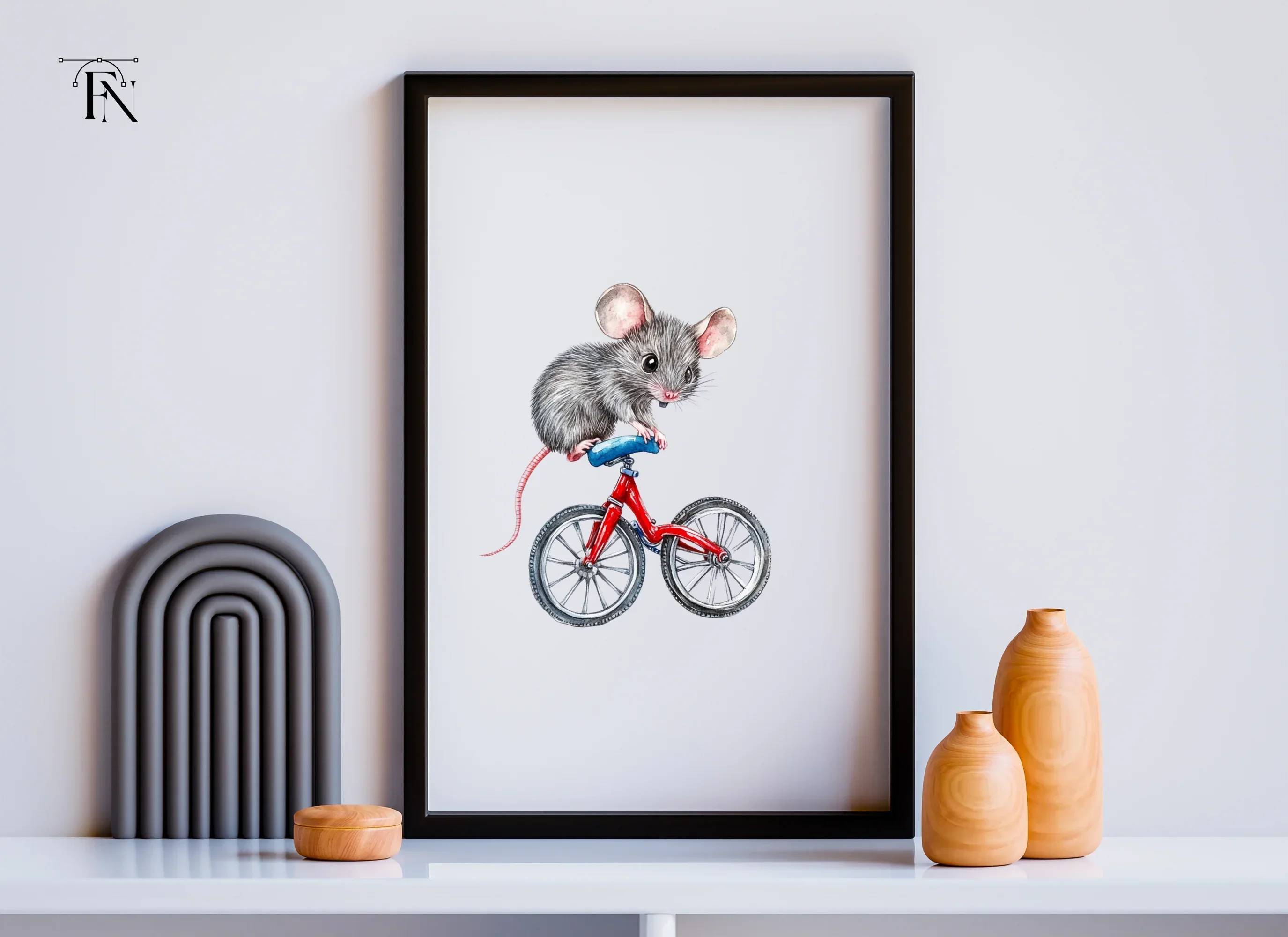 Cute Mice Riding Bikes Clipart Bundle - Image 5