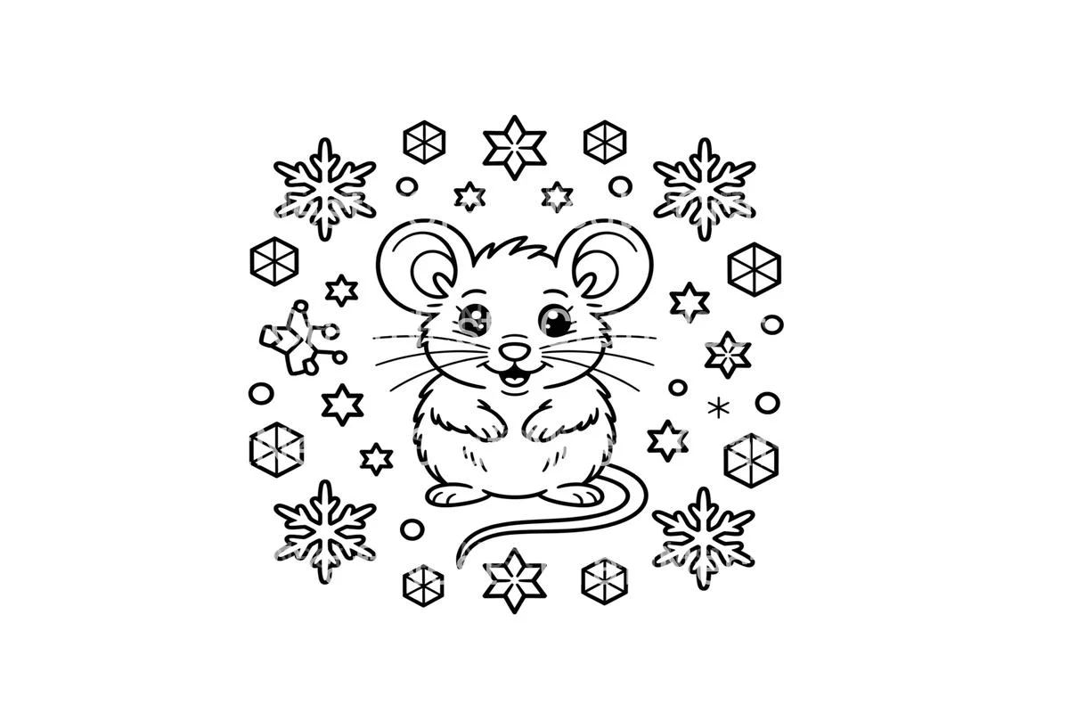 Cute Mice Winter Coloring Books - Image 2