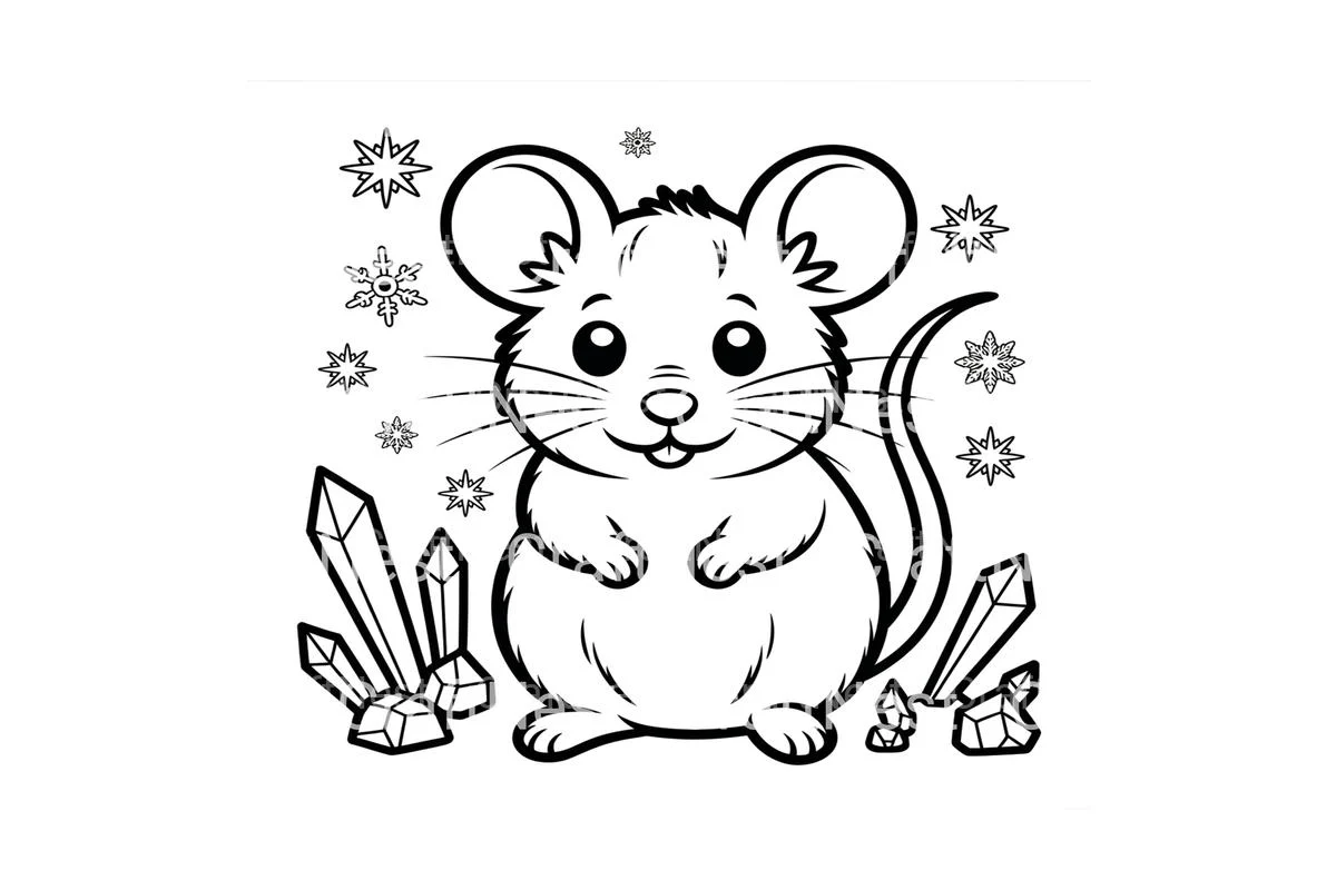 Cute Mice Winter Coloring Books - Image 3