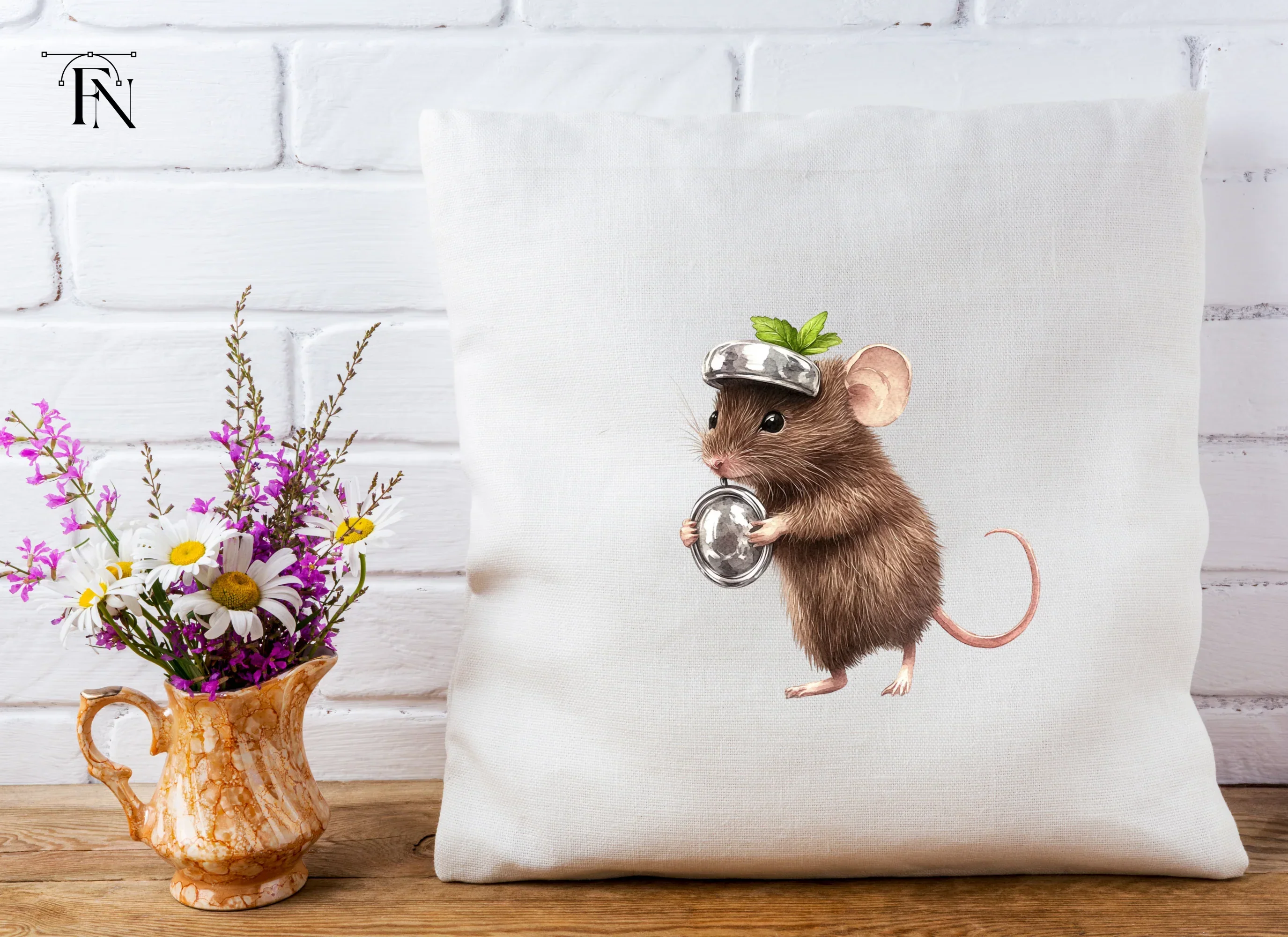 Cute Mice with Pot Helmets Clipart Bundle - Image 5