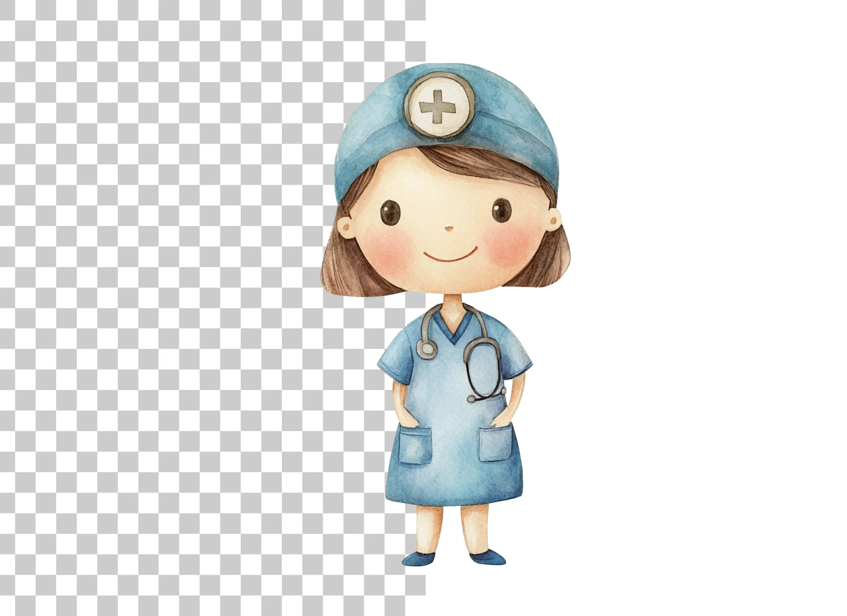 Cute Nurse Characters Clipart Bundle - Image 2