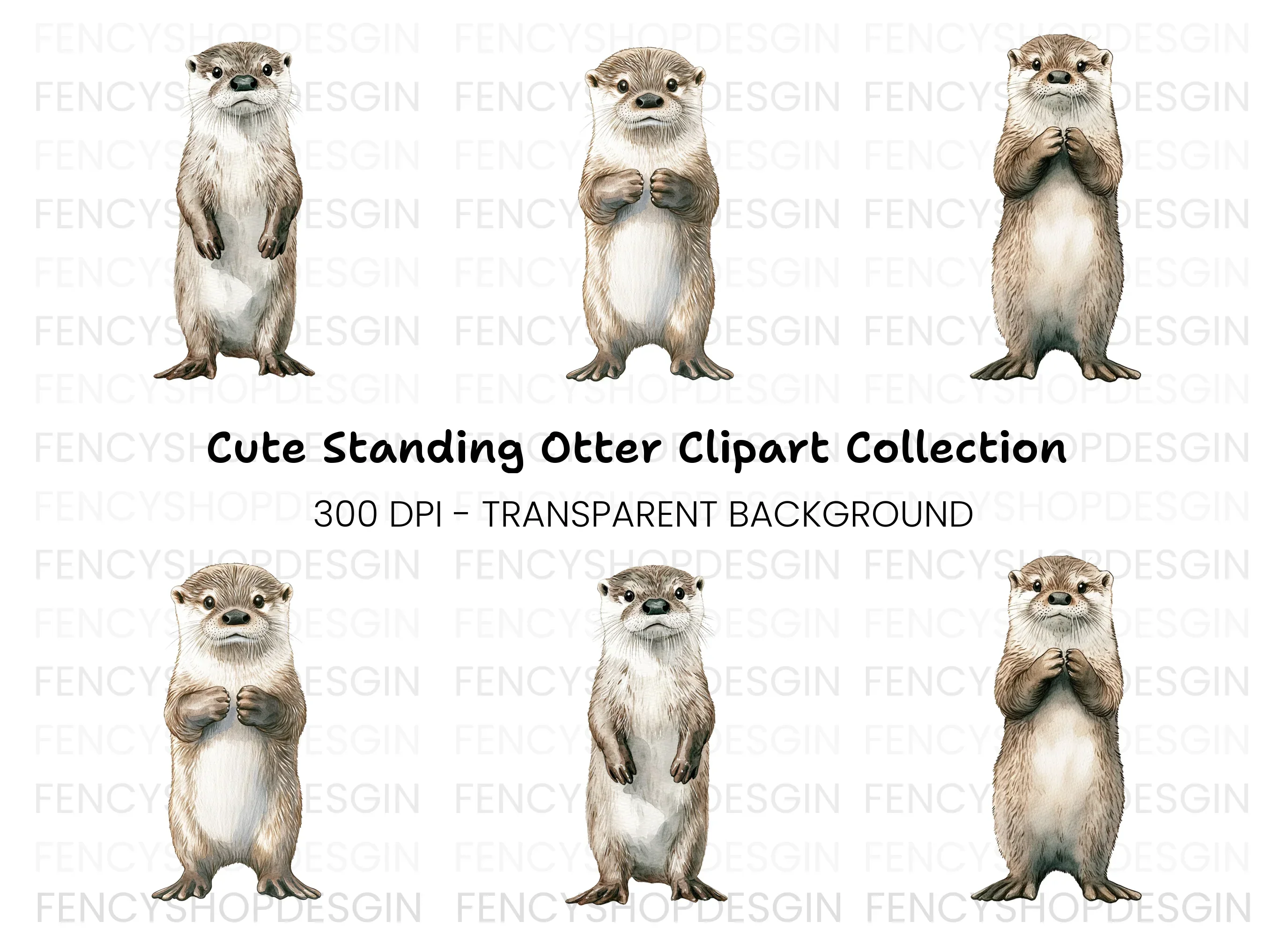 Cute Otter Clipart Bundle