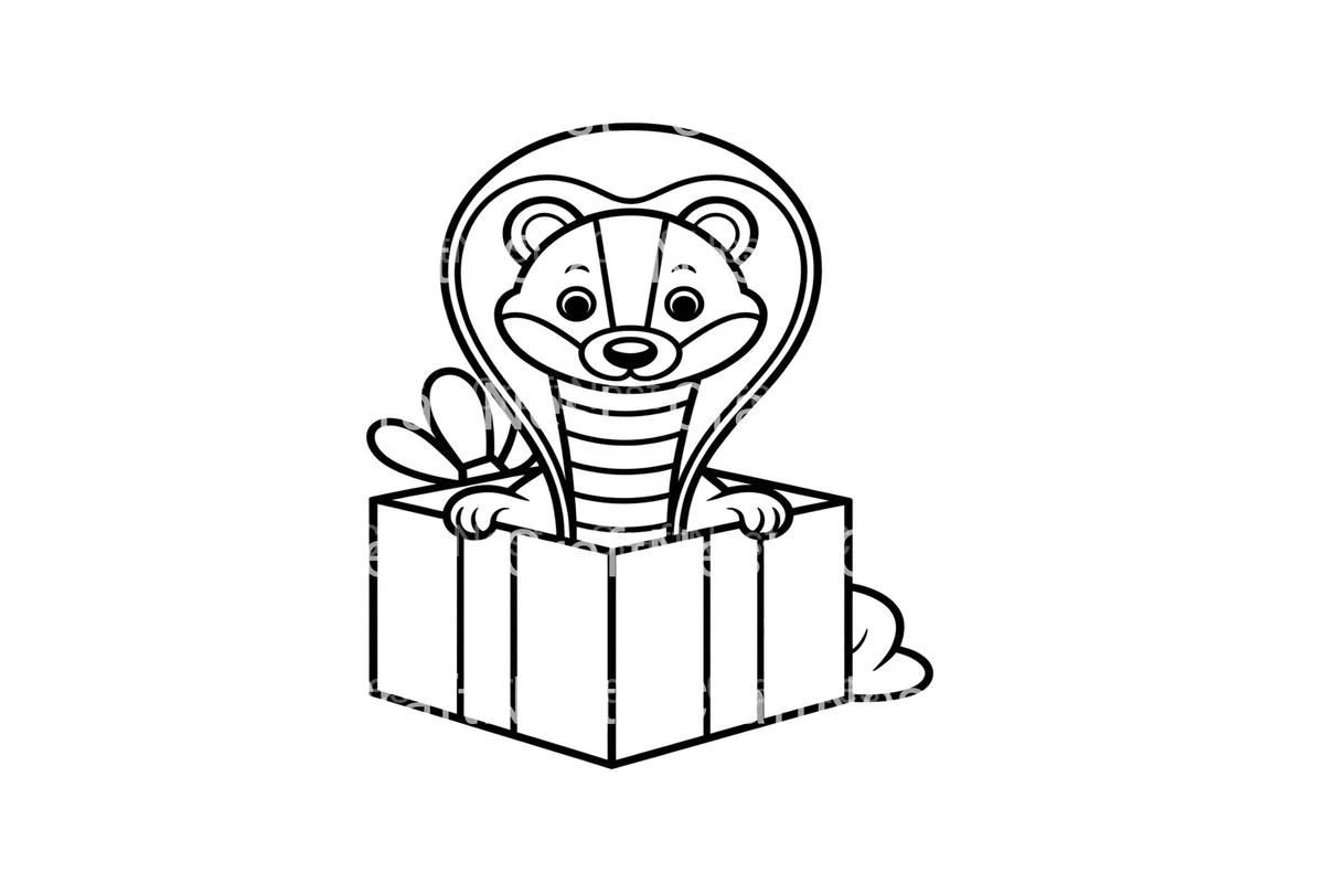 Cute Otter in Gift Box Coloring Books - Image 2