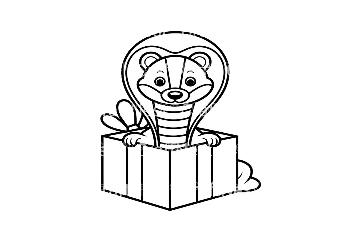 Cute Otter in Gift Box Coloring Books - Image 4
