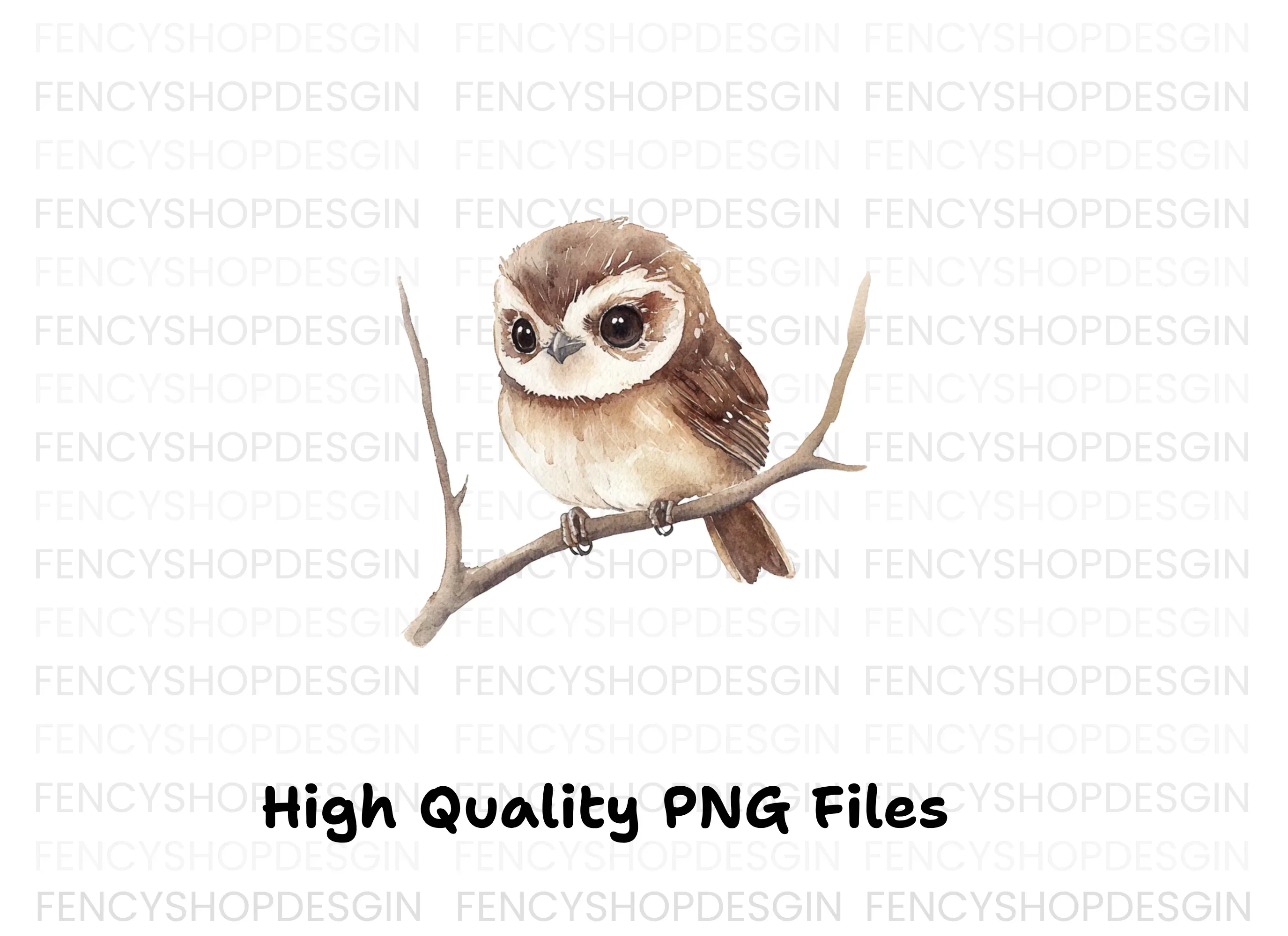 Cute Owl on Branch Clipart Bundle - Image 3