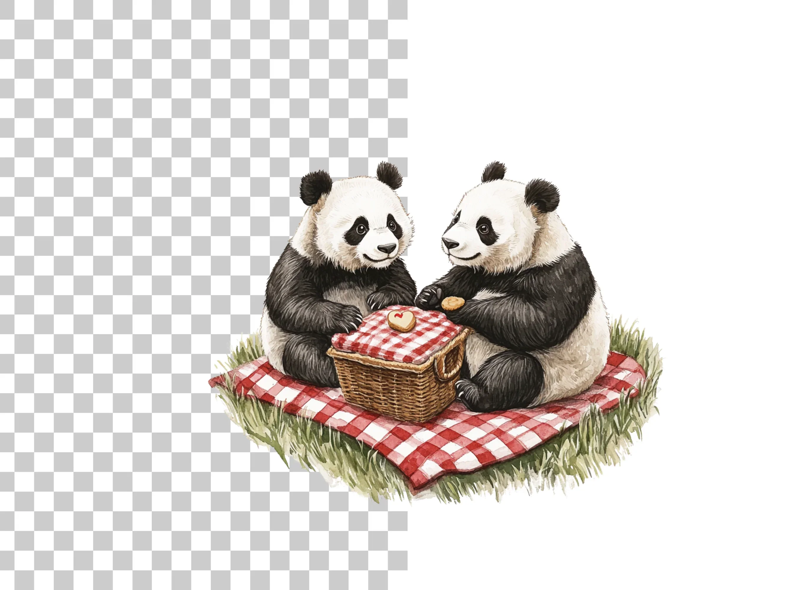 Cute Panda Bear Picnic Clipart Bundle - Image 2