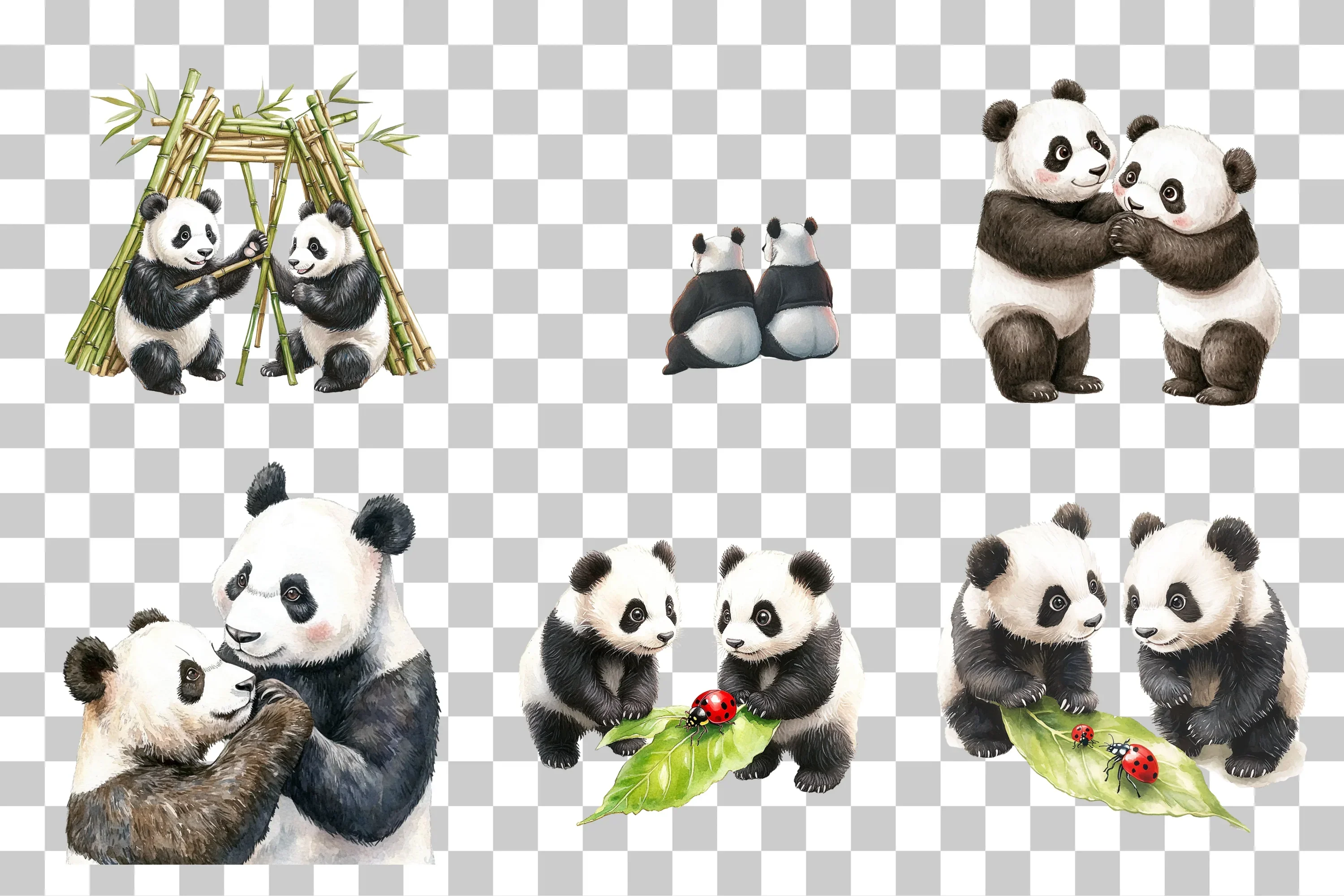 Cute Panda Bear Picnic Clipart Bundle - Image 2