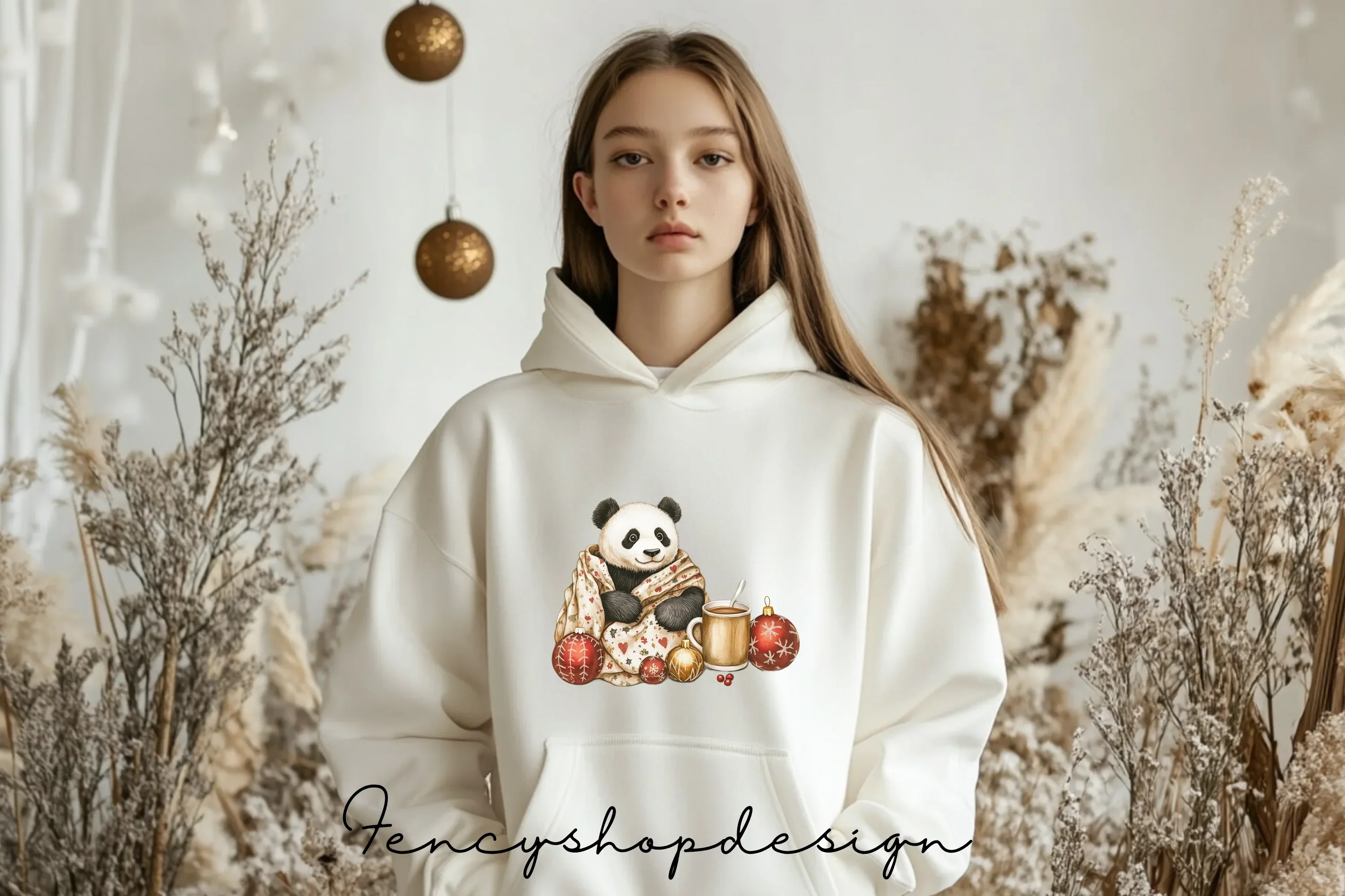 Cute Panda Winter Hot Chocolate Clipart Bundle - Image 6