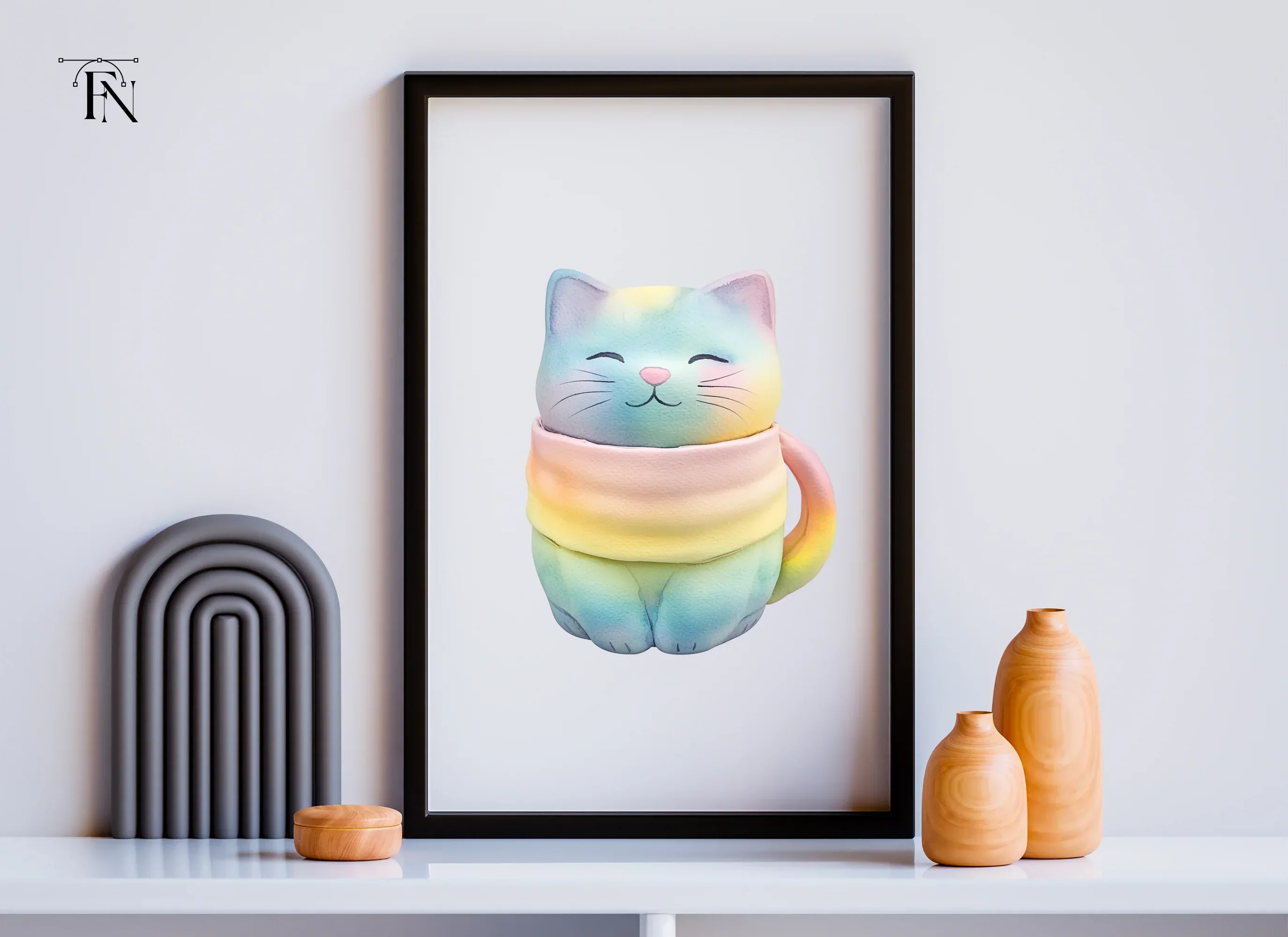 Cute Pastel Rainbow Cat Clipart Bundle - Image 3