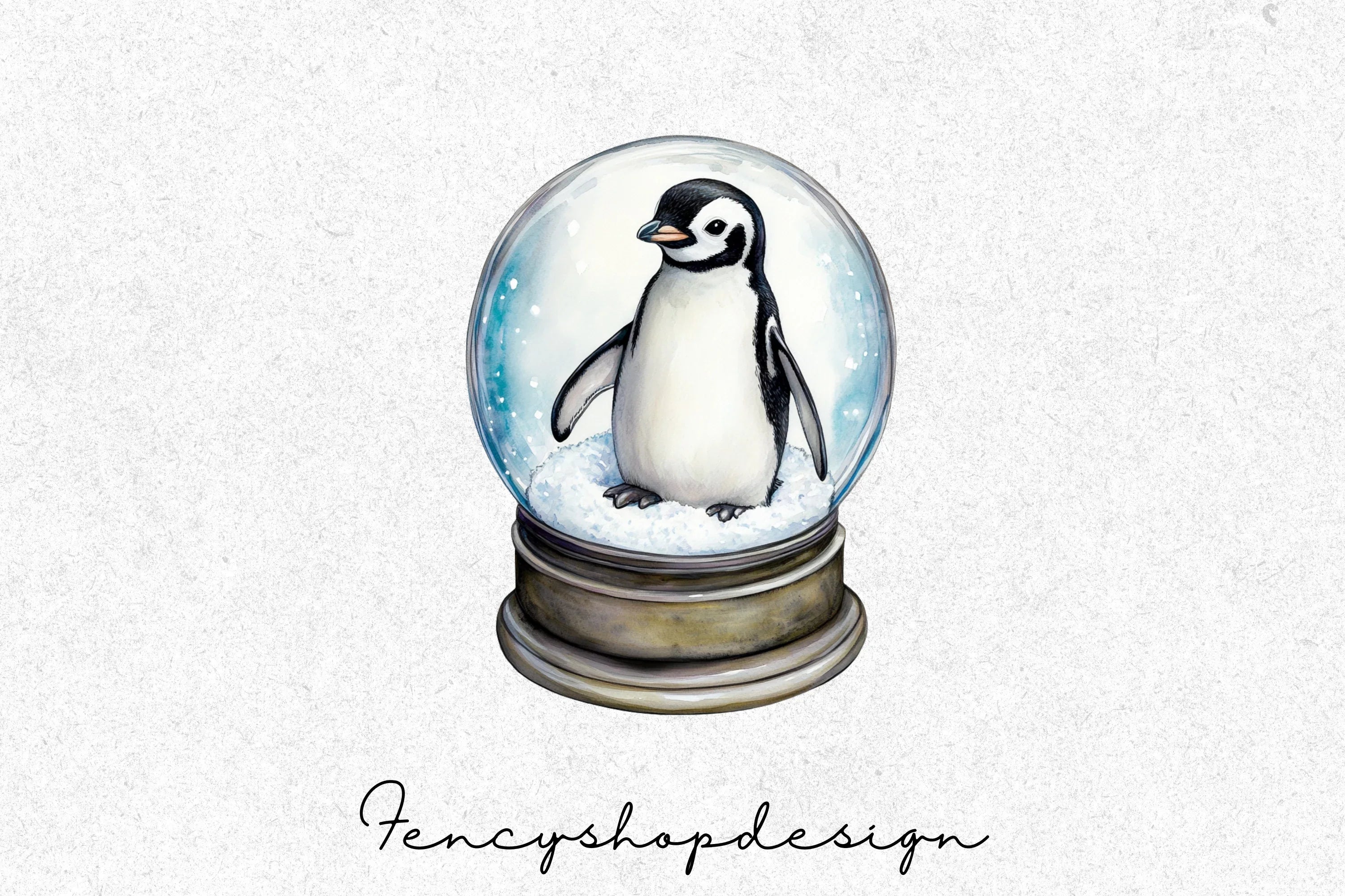 Cute Penguin Snow Globes Clipart Bundle - Image 3