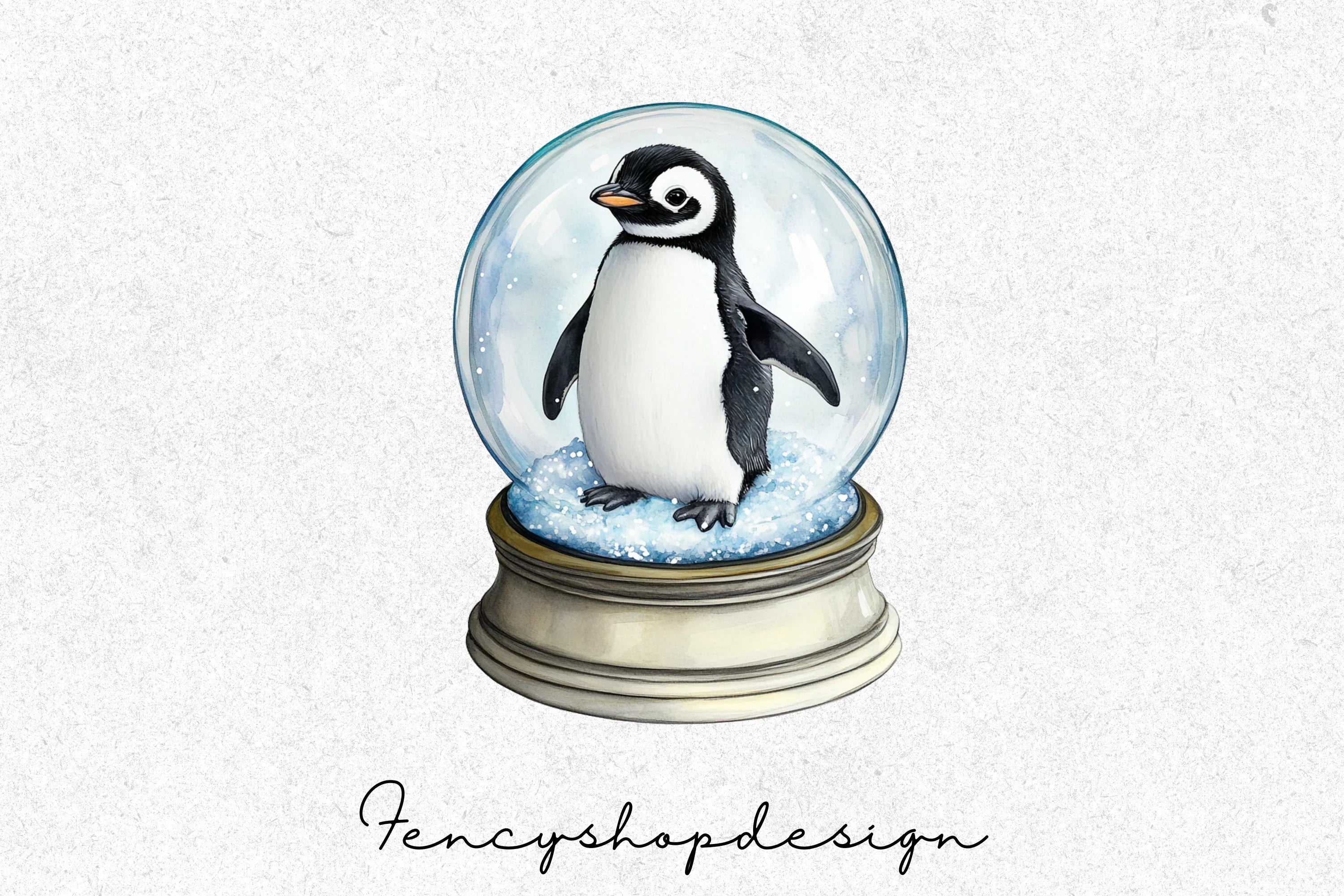 Cute Penguin Snow Globes Clipart Bundle - Image 4