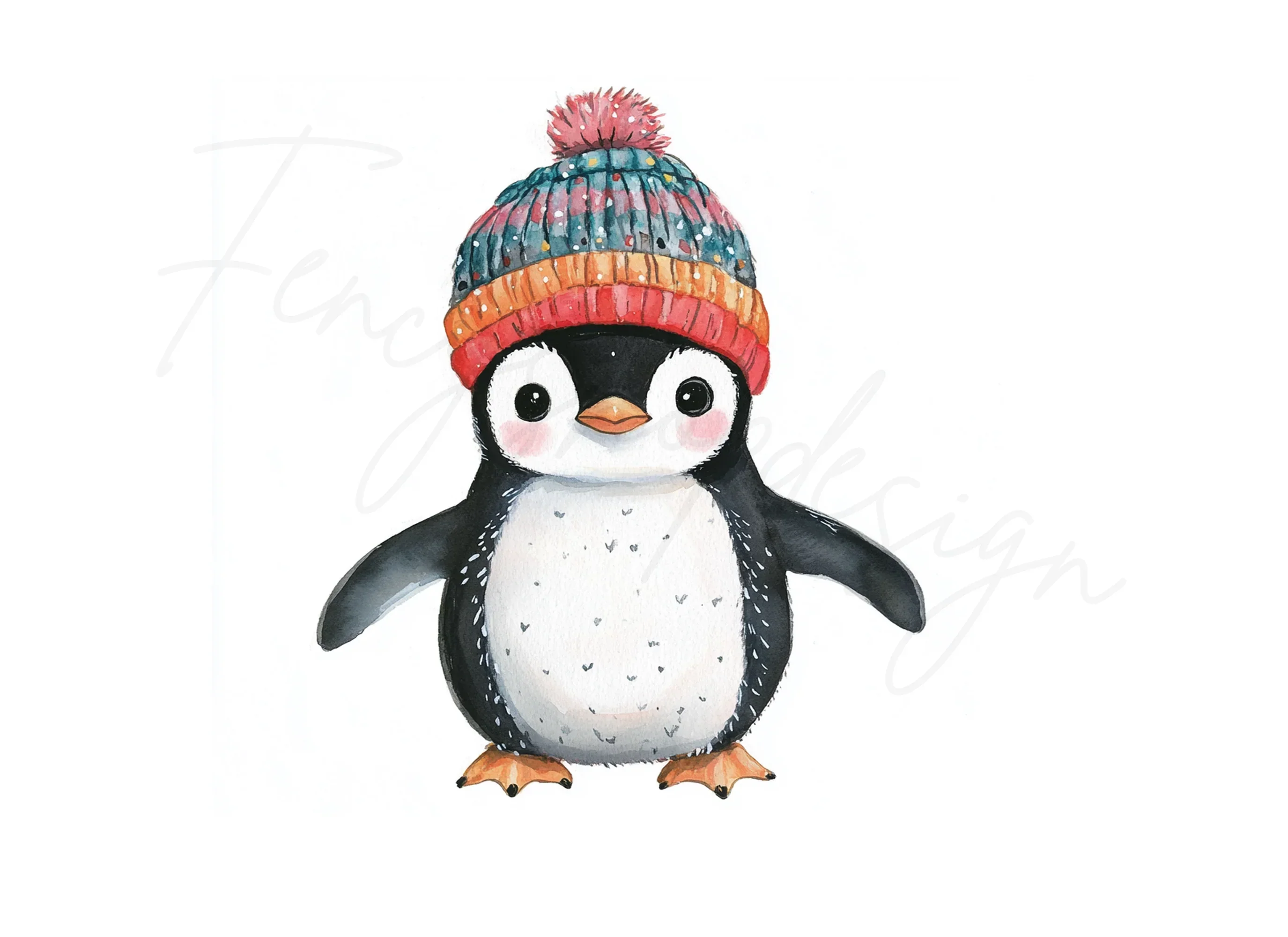 Cute Penguin Winter Hat Clipart Bundle - Image 2