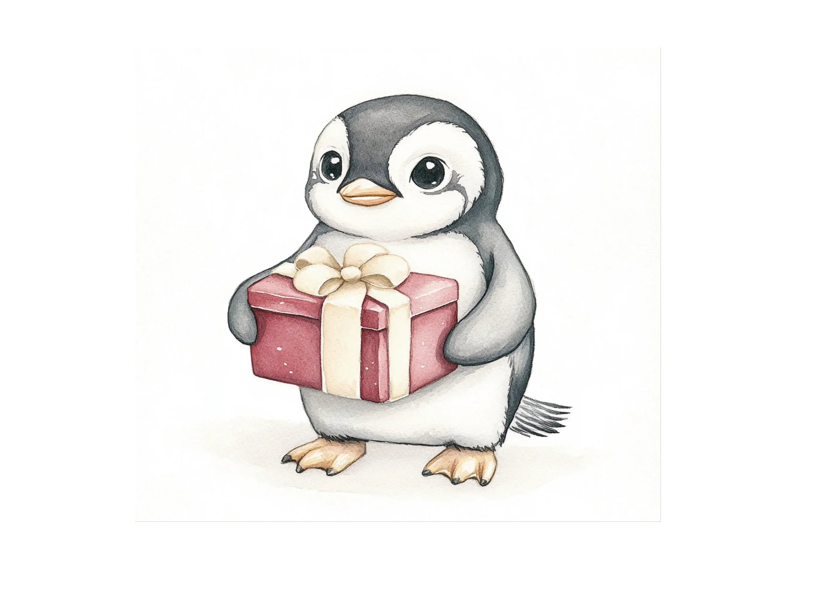 Cute Penguin with Gift Box Clipart Bundle - Image 3
