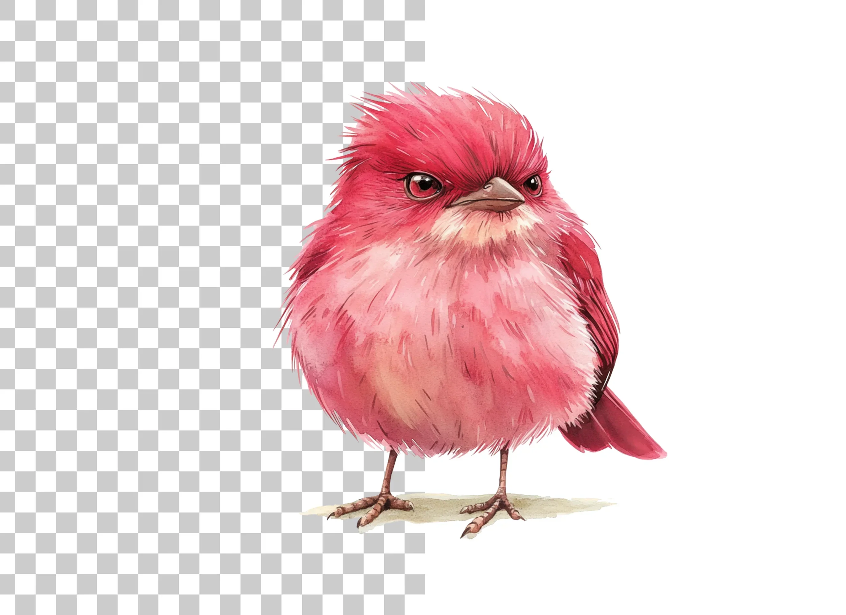 Cute Pink Bird Illustration Clipart Bundle - Image 2
