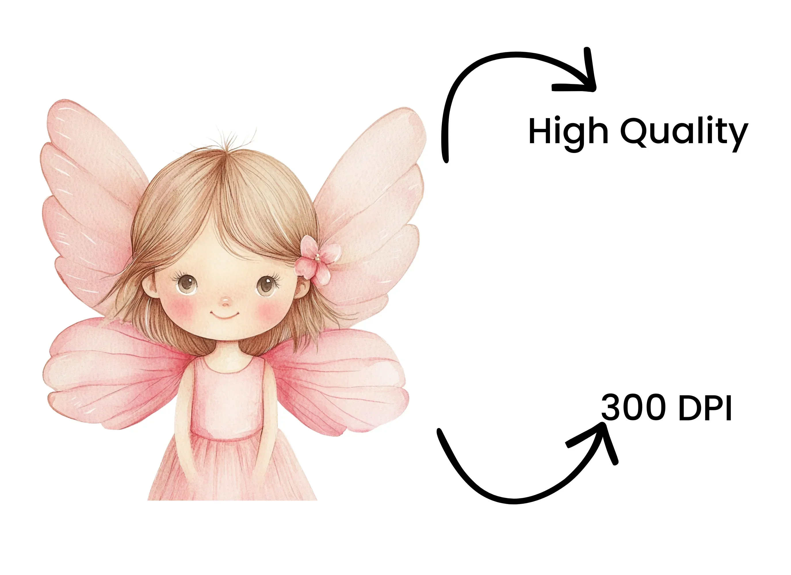 Cute Pink Fairy Clipart Bundle - Image 4