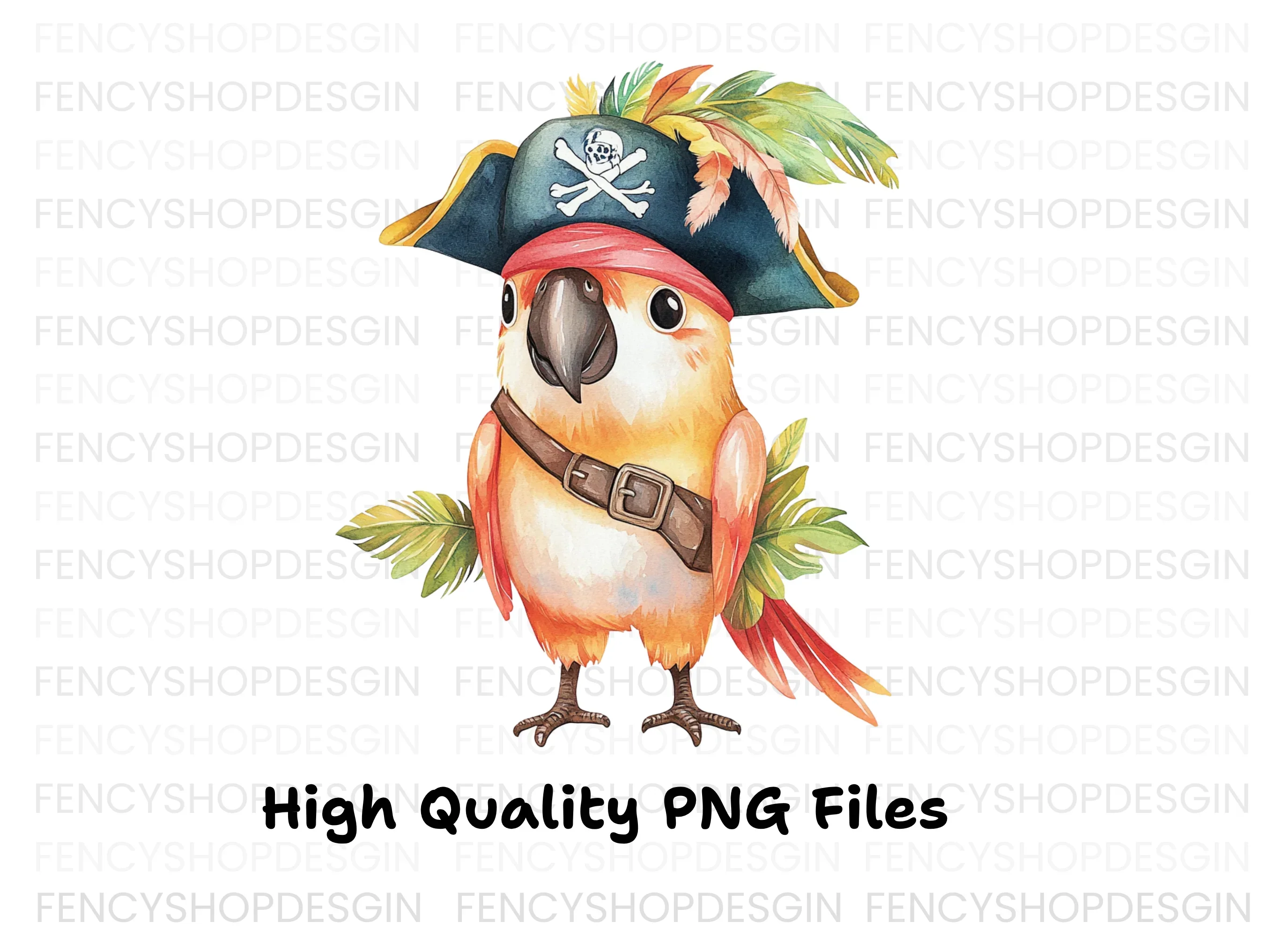 Cute Pirate Parrot Clipart Bundle - Image 4