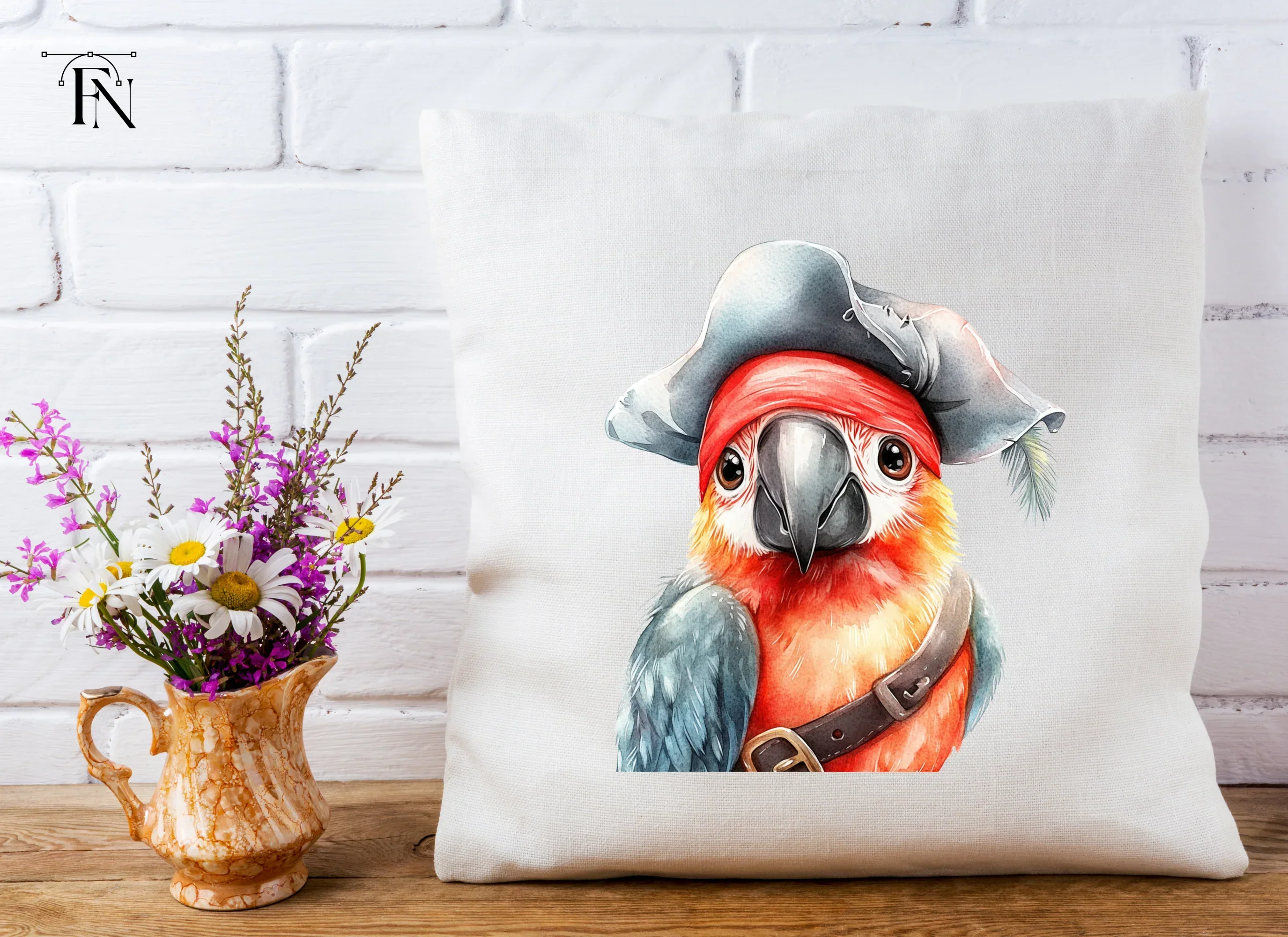 Cute Pirate Parrot Clipart Bundle - Image 5