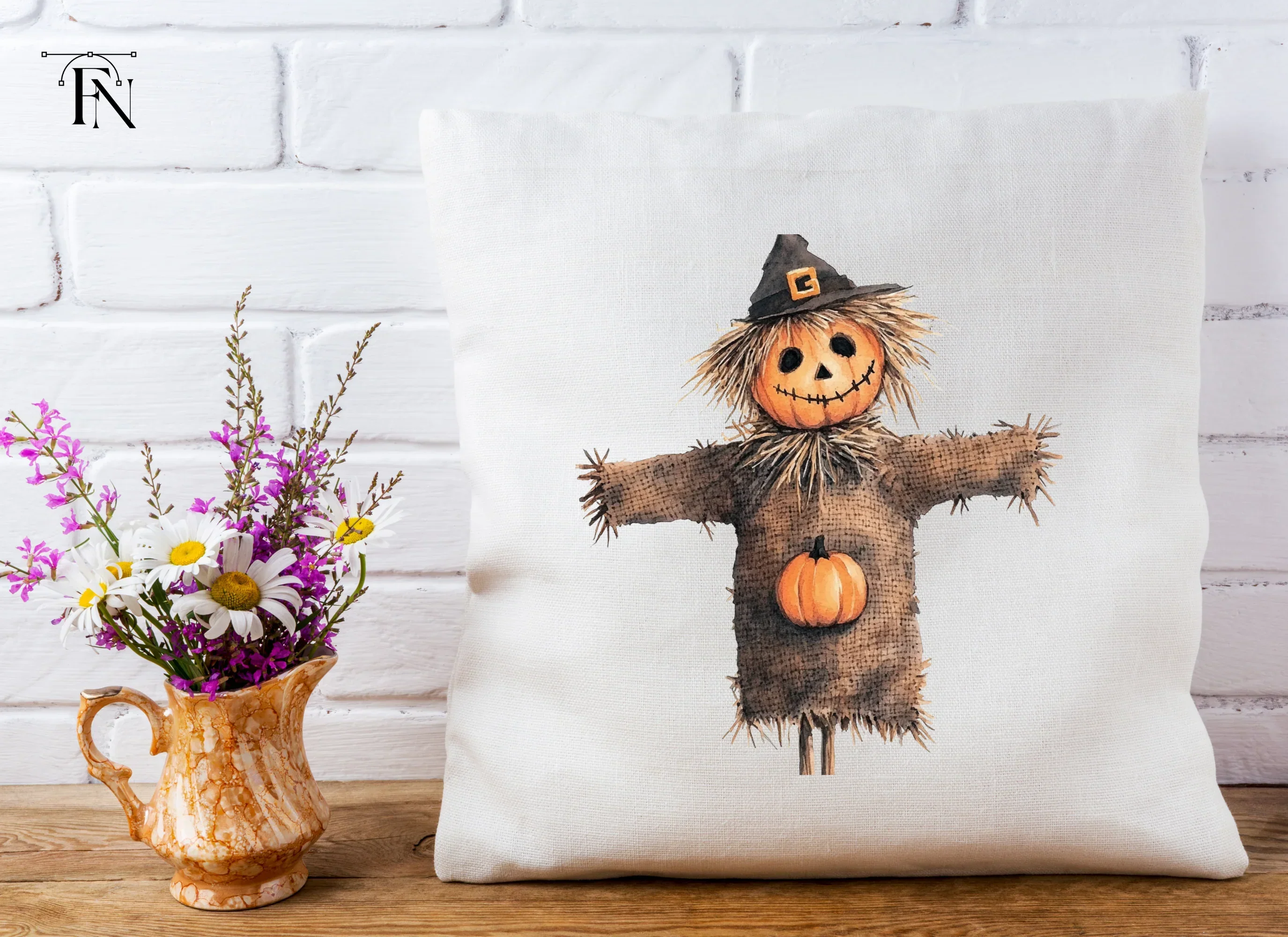 Cute Pumpkin Scarecrow Clipart Bundle - Image 4