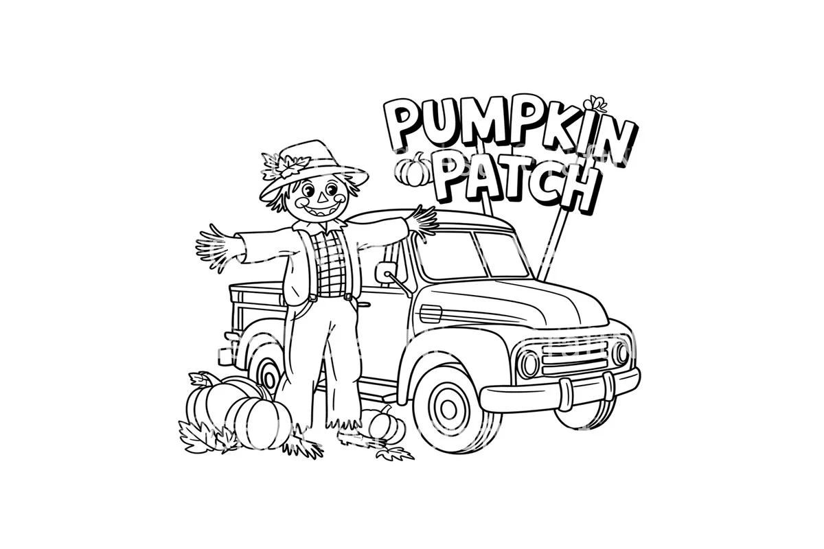 Cute Puppy Pumpkin Patch Truck Coloring Books - Image 4