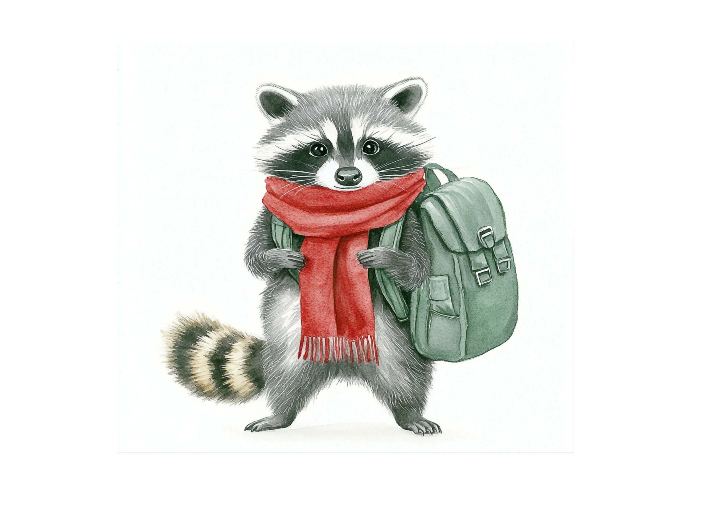Cute Raccoon Backpack Clipart Bundle - Image 2